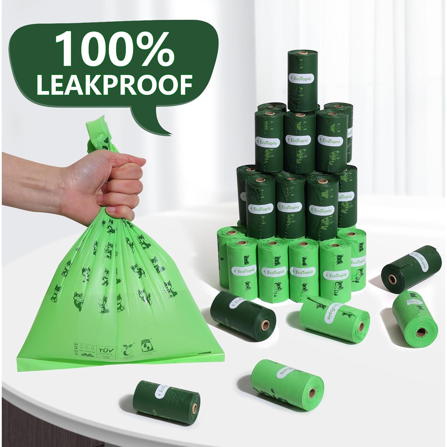 Bolsas de Poop Biodegradables EcoTopia 30 Unidades 13x23 cm