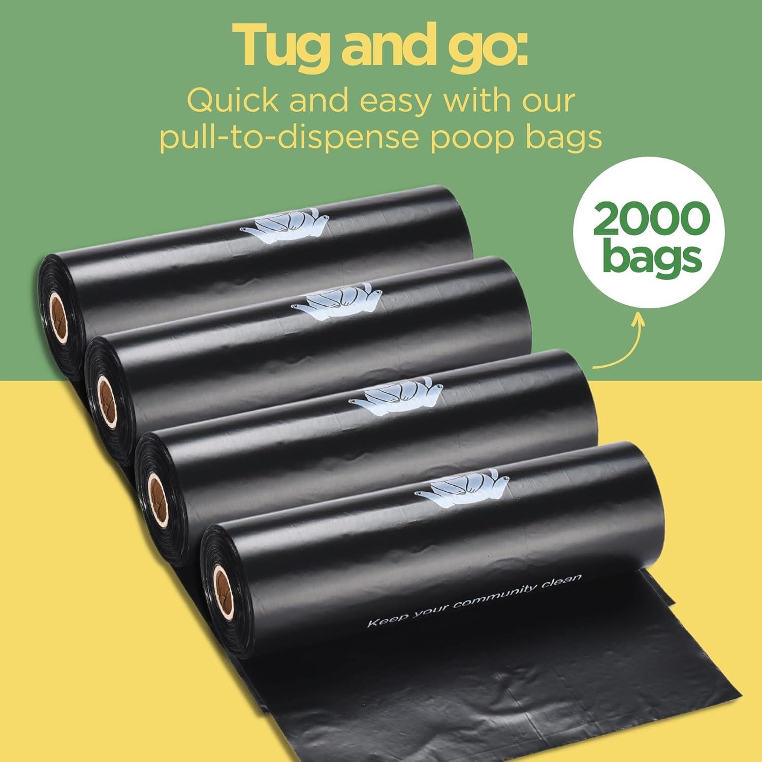 Bolsas de Poop Originales® Recicladas 2000 Contenido Negras