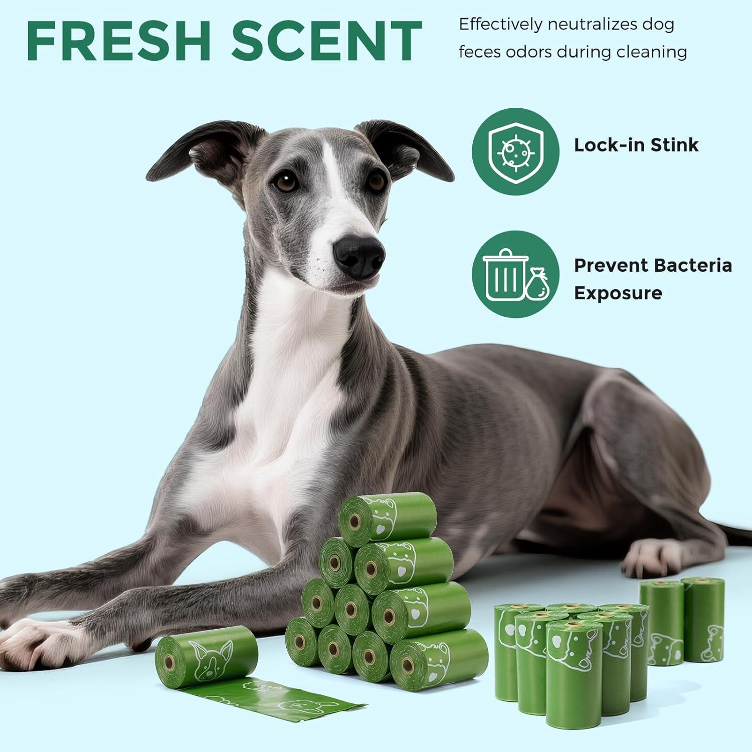 Bolsas de Poop Aromatizadas Dyforce, 600 Bolsas Verde 22.86x33.02 cm