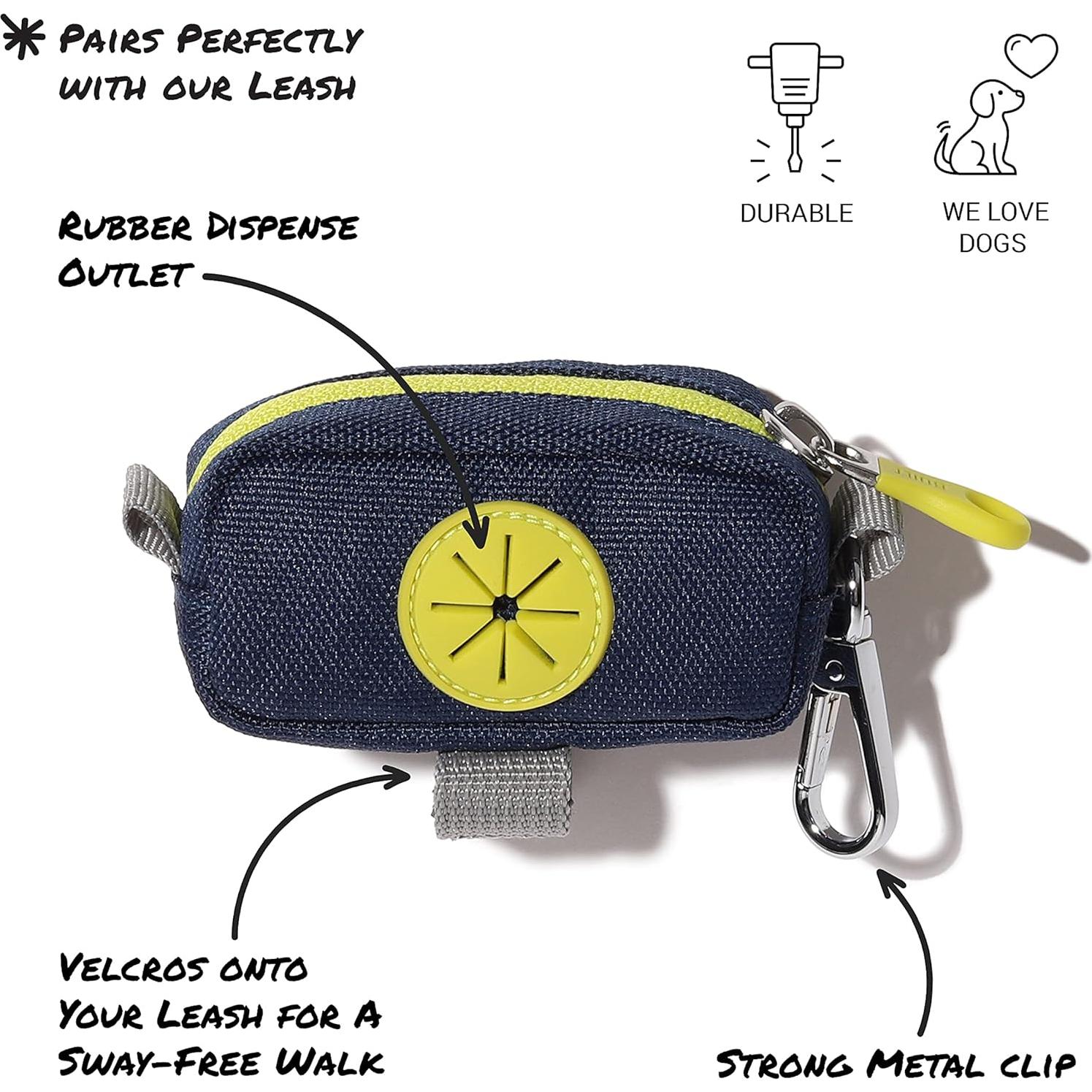 Dispensador de Bolsas de Desperdicio para Mascotas Built - Azul Marino y Amarillo