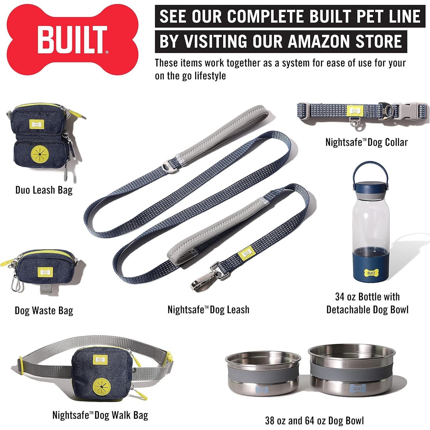 Dispensador de Bolsas de Desperdicio para Mascotas Built - Azul Marino y Amarillo