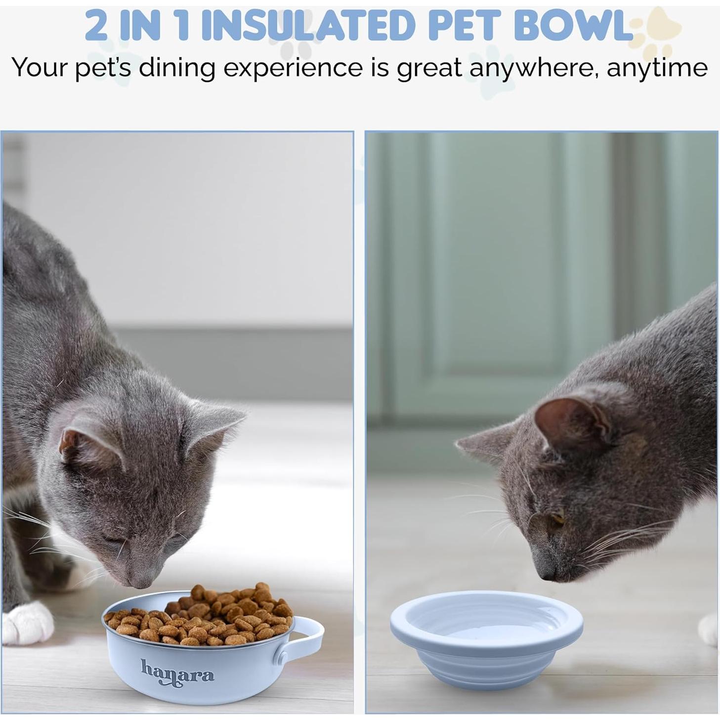 Cuenco para Perros HANARA 2-en-1 Acero Inoxidable 0.88L Azul
