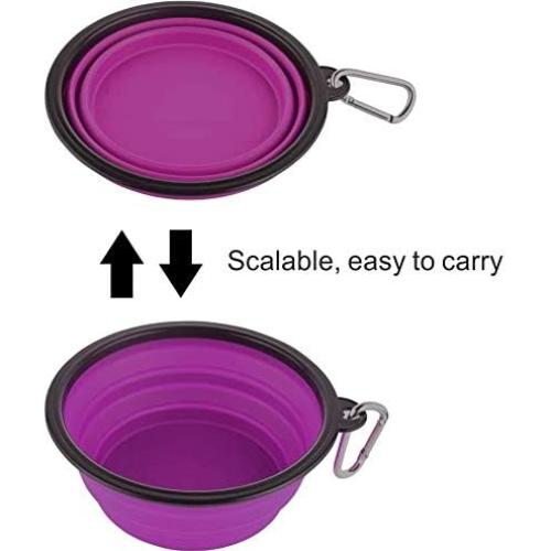 Tazones Plegables para Perros Guardians 34oz 2 Piezas Púrpura y Rojo