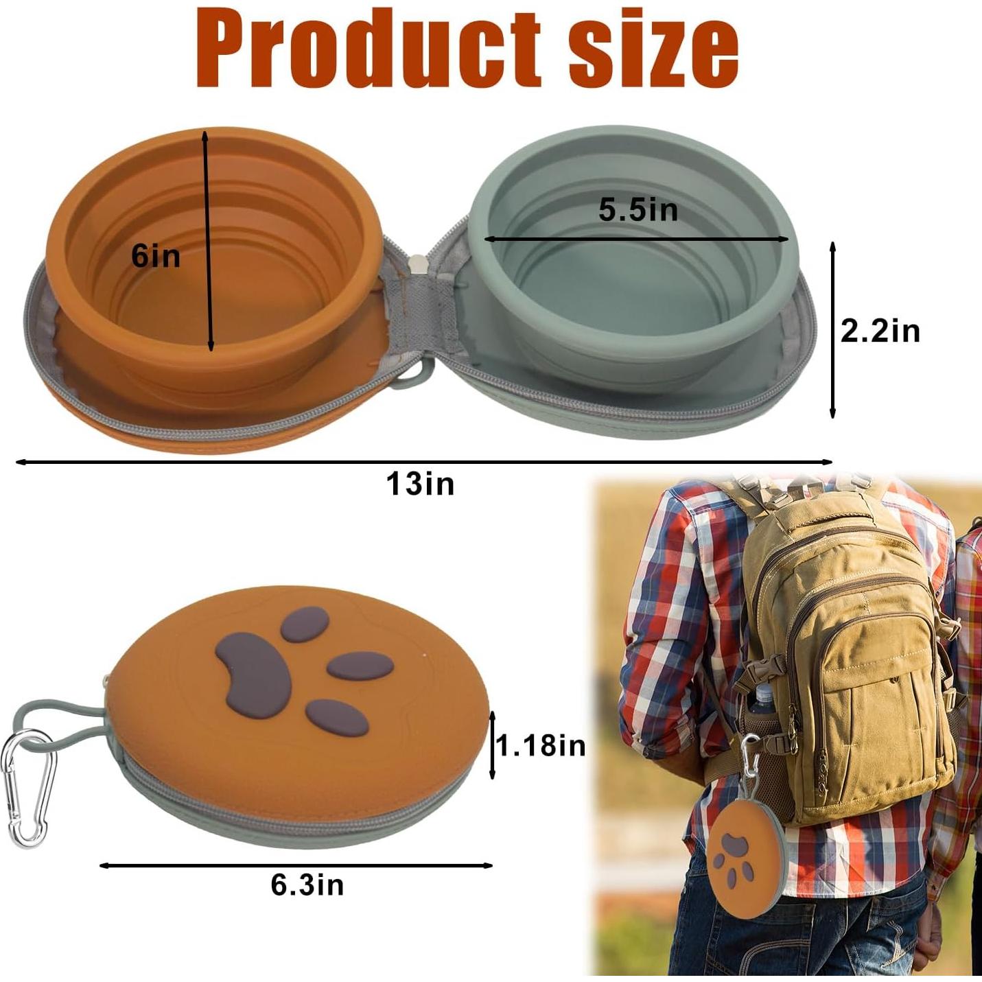 Cuenco Plegable de Silicona Gdsun 2-en-1 para Perros y Gatos