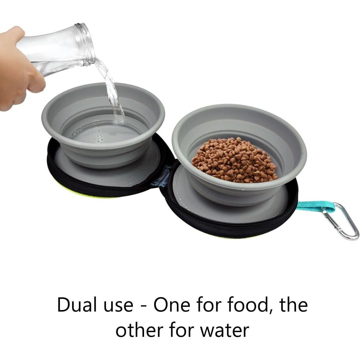 Tazón Plegable para Mascotas KALLAK 2 en 1 750mL Doble