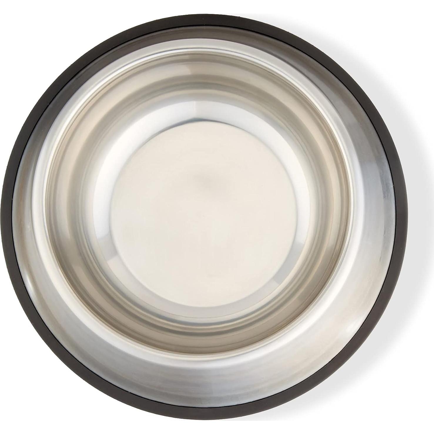 Set de 2 Tazones de Acero Inoxidable Antideslizantes Amazon Basics