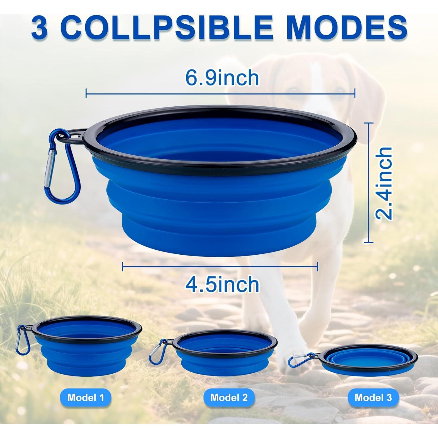 Paquete de 3 Cuencos Plegables para Perros HUVOQ 22oz
