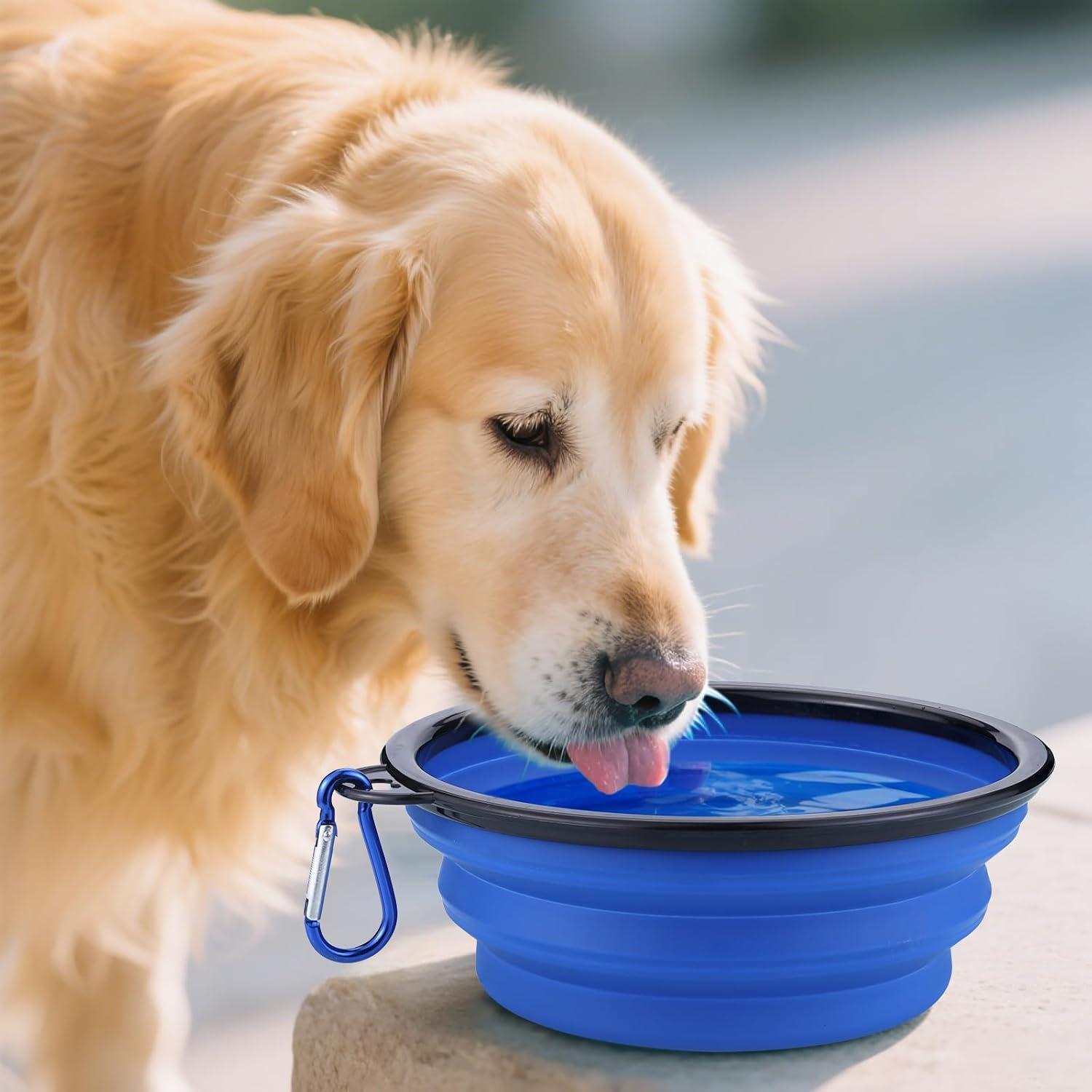 Paquete de 3 Cuencos Plegables para Perros HUVOQ 22oz