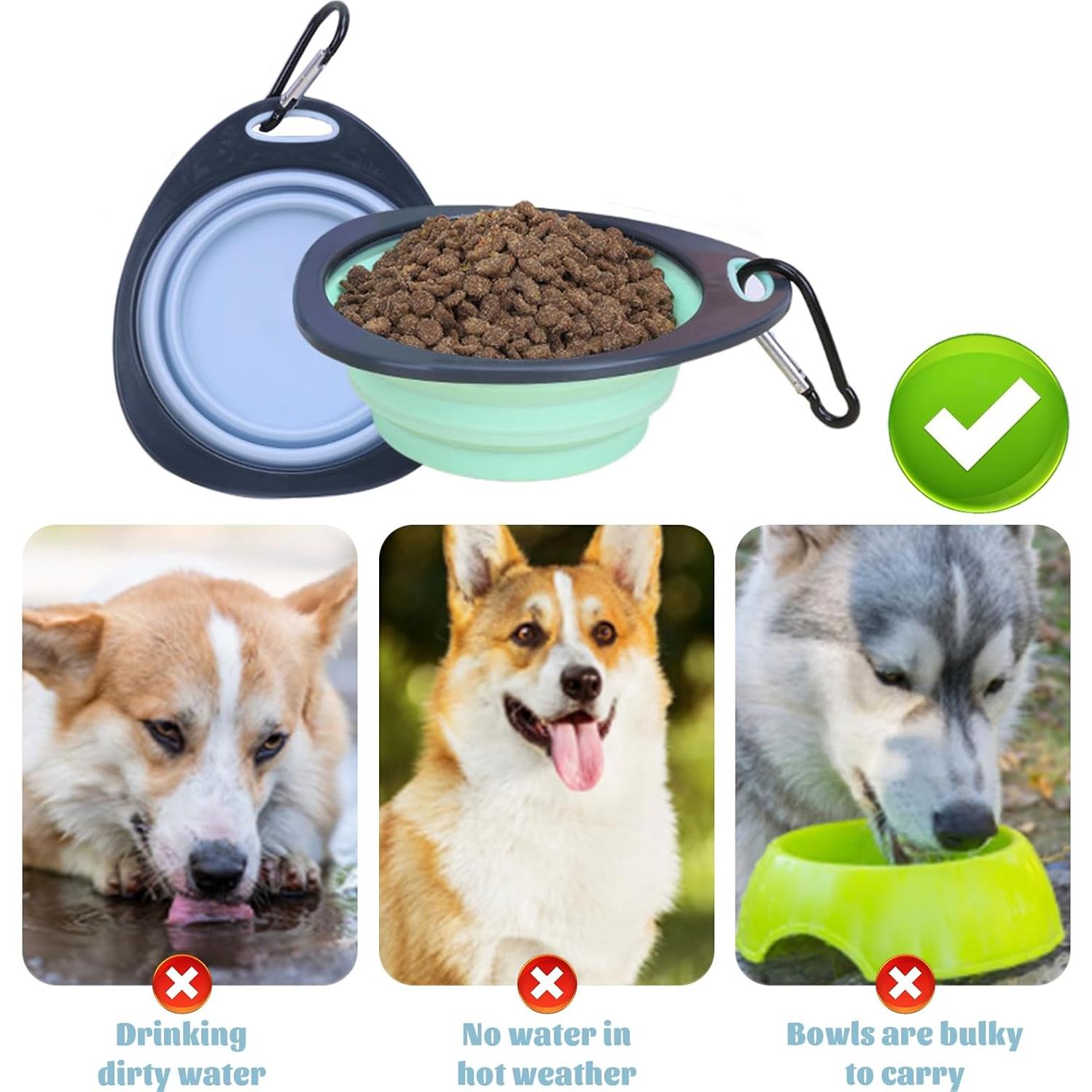 Cuencos Plegables para Perros LERAO - 320ml, 2 Piezas