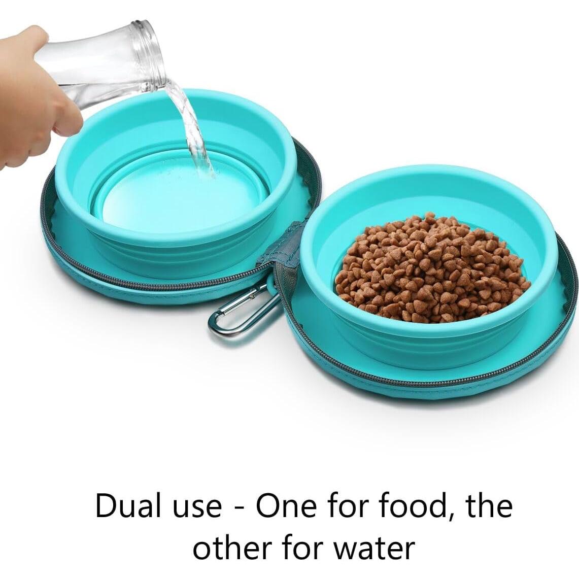 Cuencos Plegables Dobles KALLAK para Perros y Gatos 1.03L