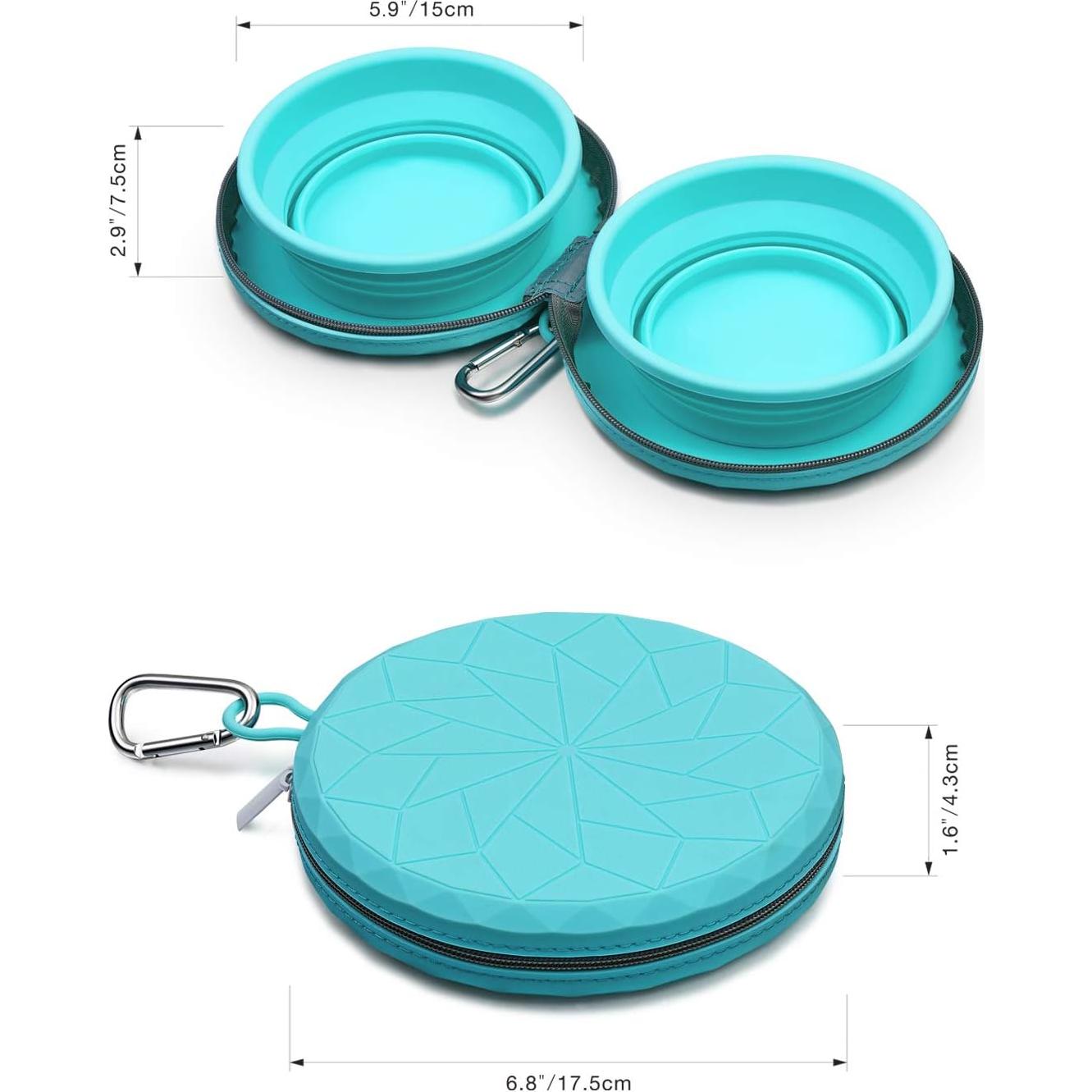 Cuencos Plegables Dobles KALLAK para Perros y Gatos 1.03L