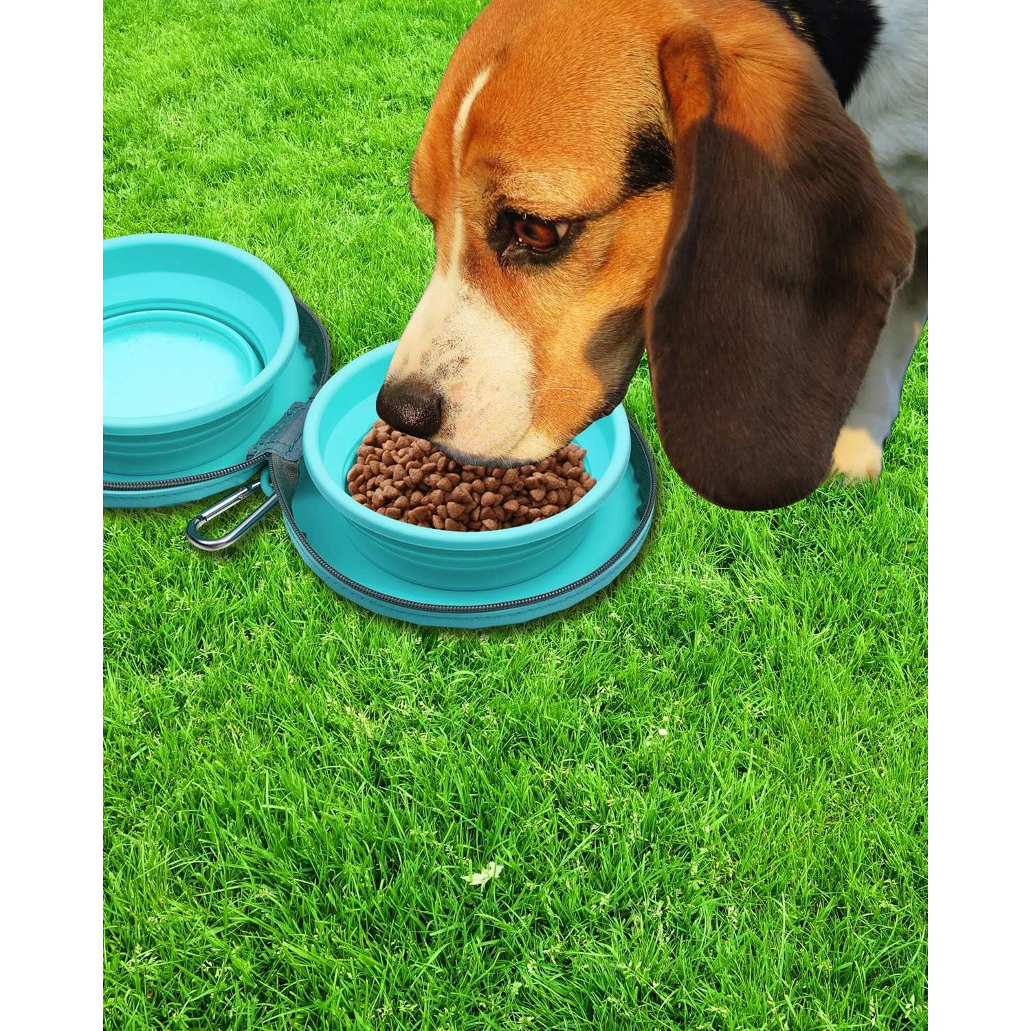 Cuencos Plegables Dobles KALLAK para Perros y Gatos 1.03L