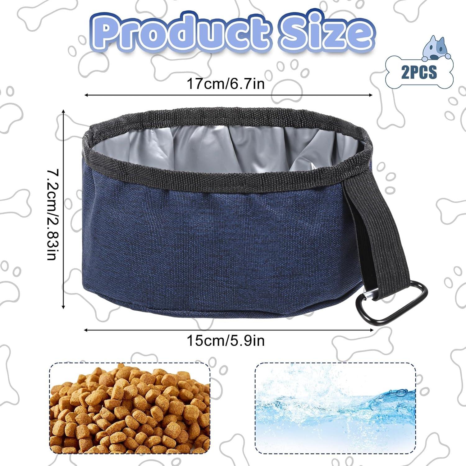 Paquete de 2 Cuencos Plegables para Perros Skrfren 1.18L