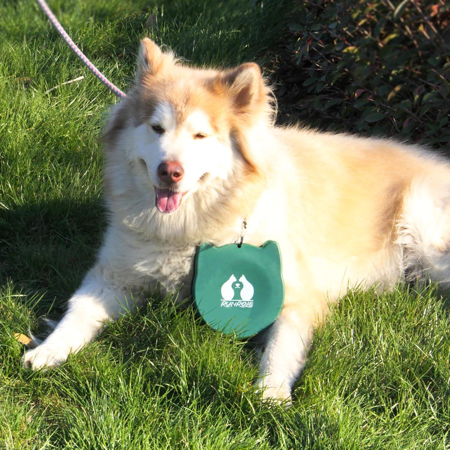 Cuencos Plegables de Silicona RUNROLE 2-en-1 para Perros 20oz+27oz