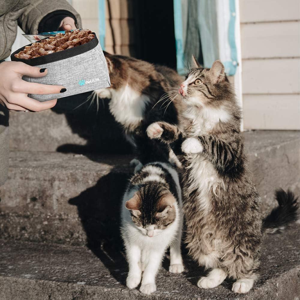 Cuencos Plegables para Perros PetAmi x2, 2.02L, Gris Jaspeado