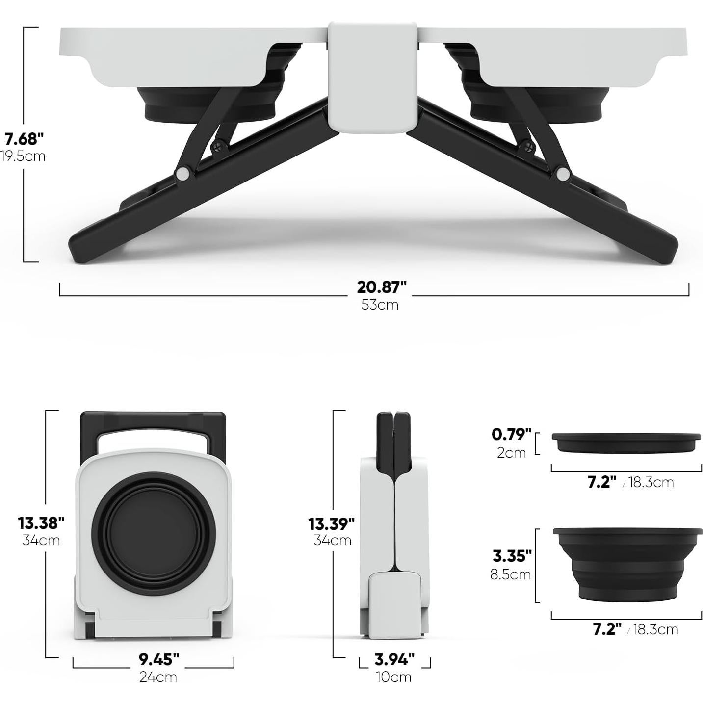 Soporte Elevado para Cuencos de Perro SUPERDESIGN Doble Plegable 1.2L
