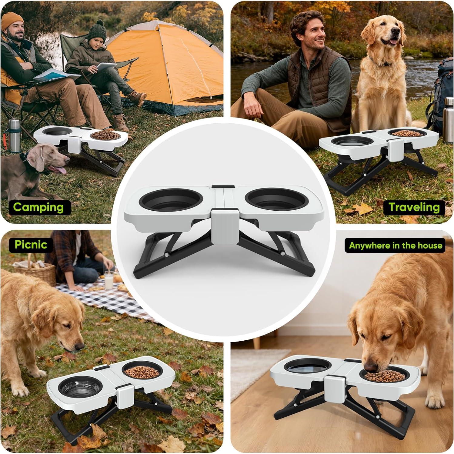 Soporte Elevado para Cuencos de Perro SUPERDESIGN Doble Plegable 1.2L