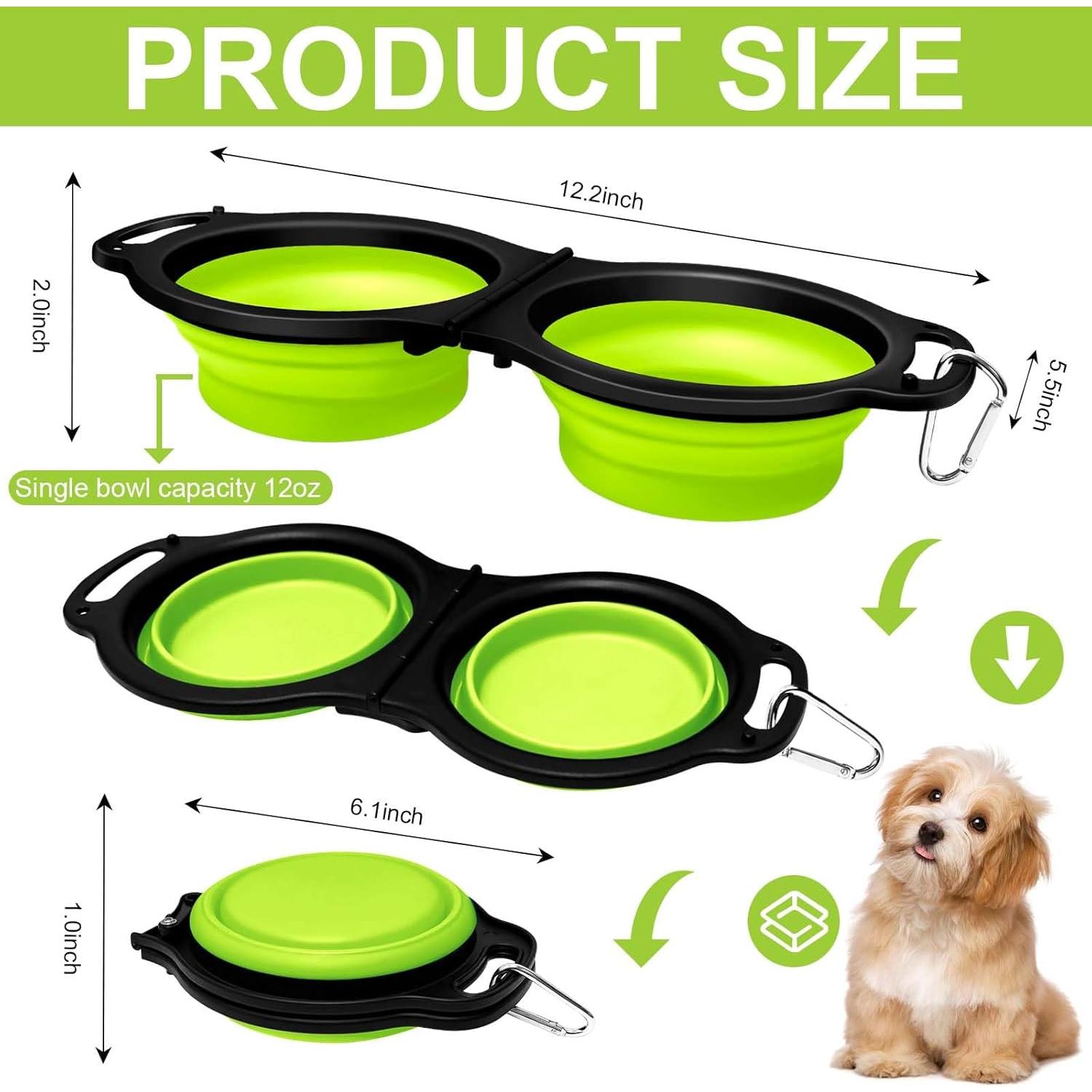 Tazón Plegable de Silicona para Mascotas GUANGZHOU 350 ml Verde