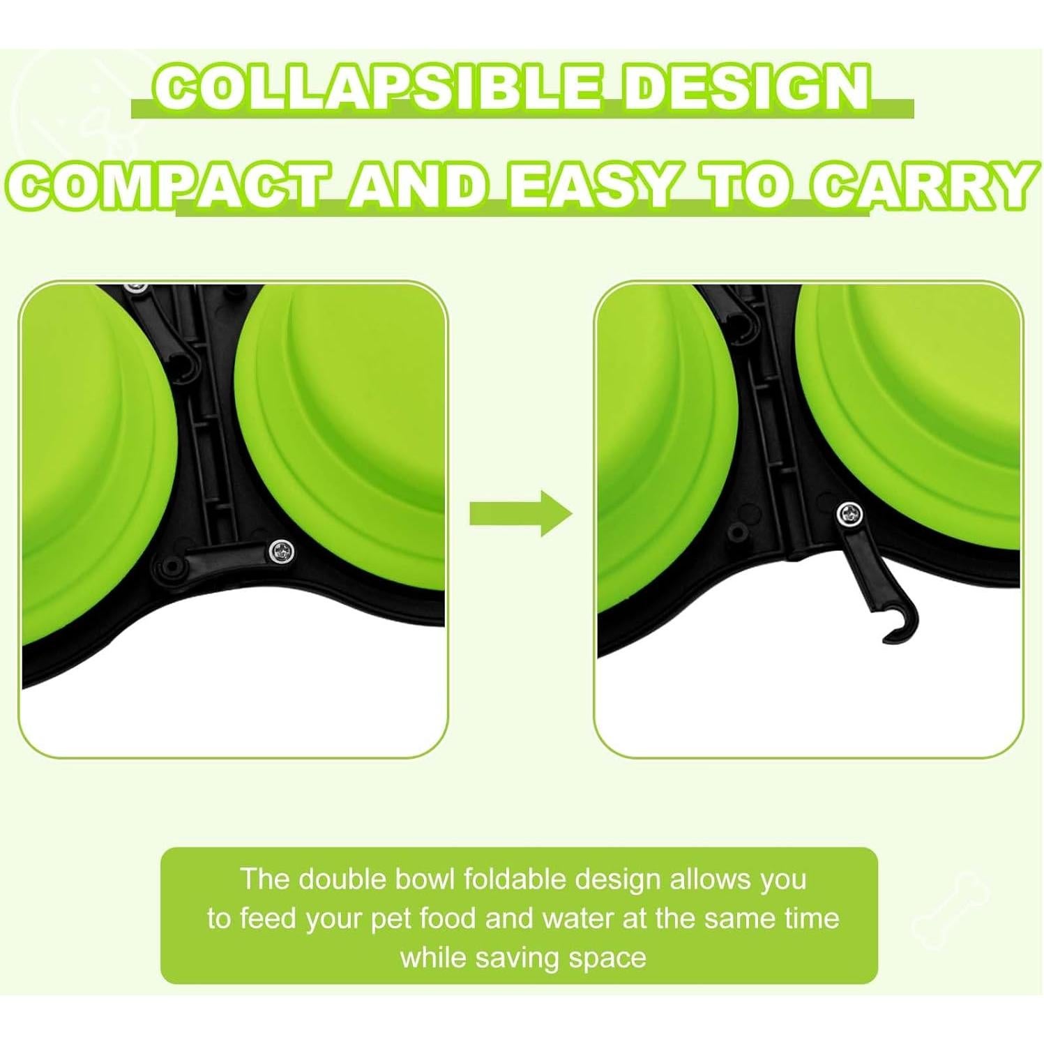 Tazón Plegable de Silicona para Mascotas GUANGZHOU 350 ml Verde