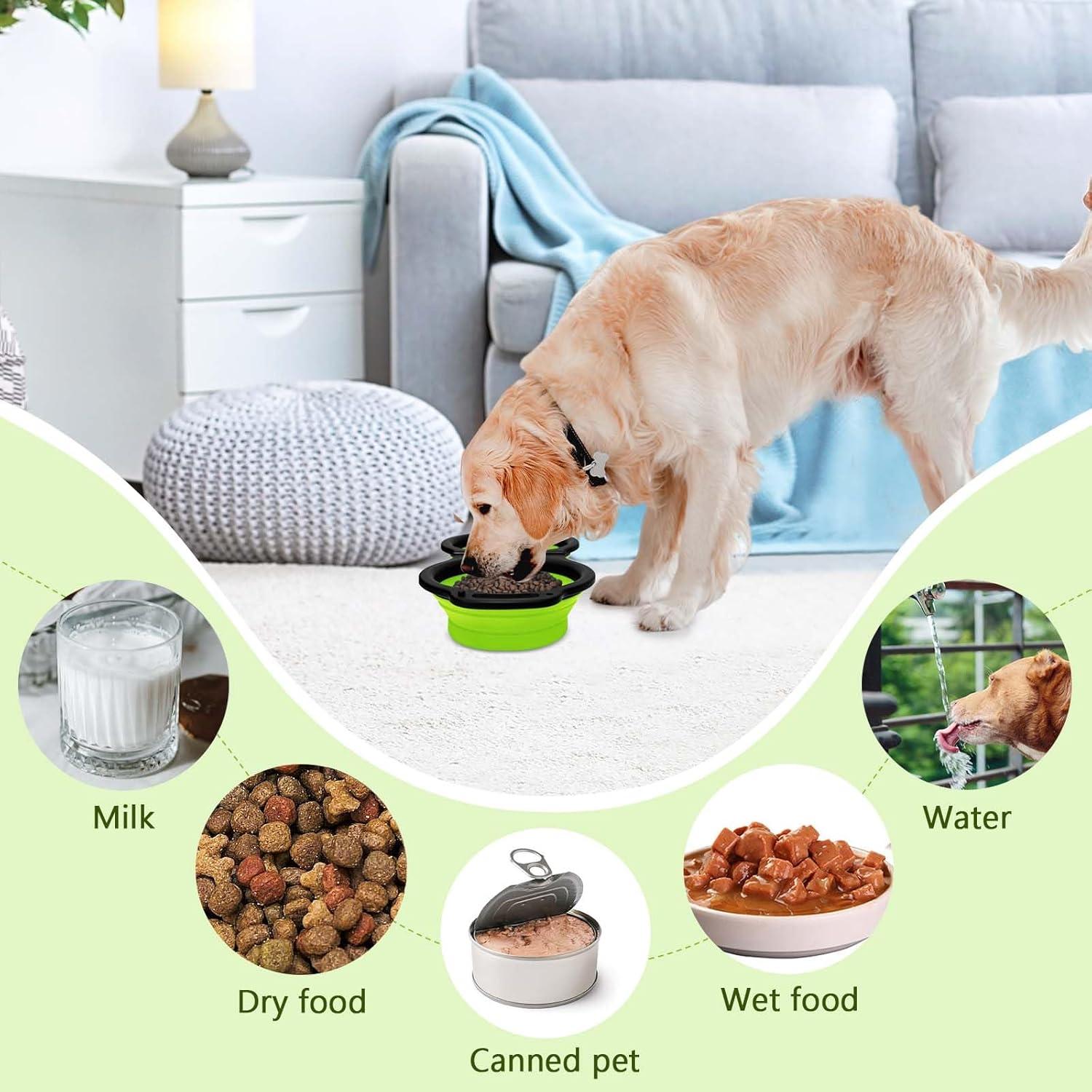 Tazón Plegable de Silicona para Mascotas GUANGZHOU 350 ml Verde