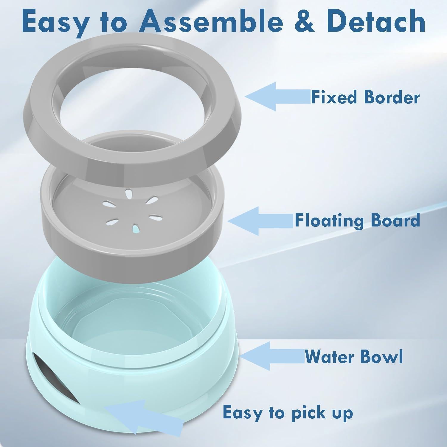 Tazón de Agua Antideslizante Takfox 750ml para Perros y Gatos