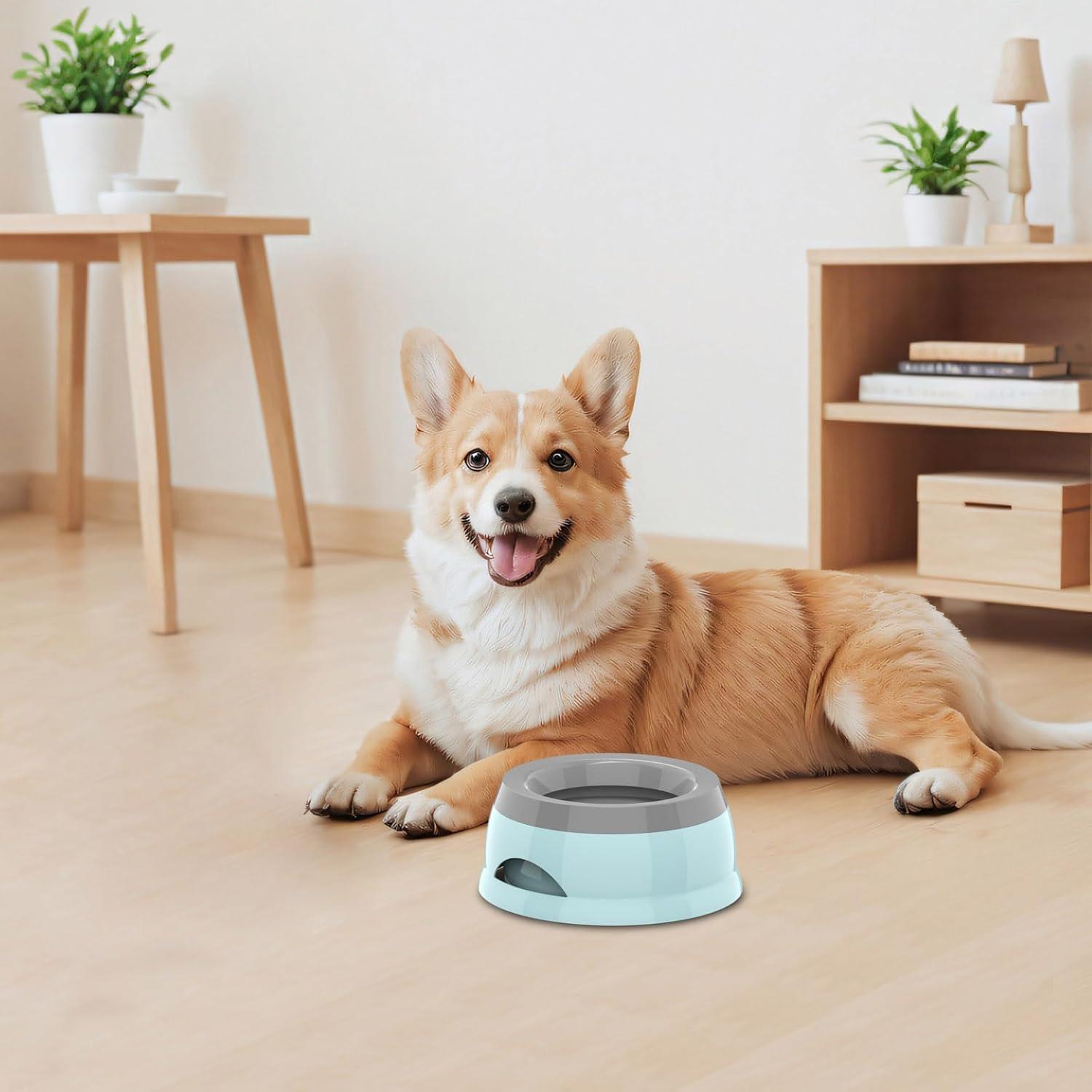 Cuenco de Agua para Perros Tekcoo 750ml Antideslizante Azul