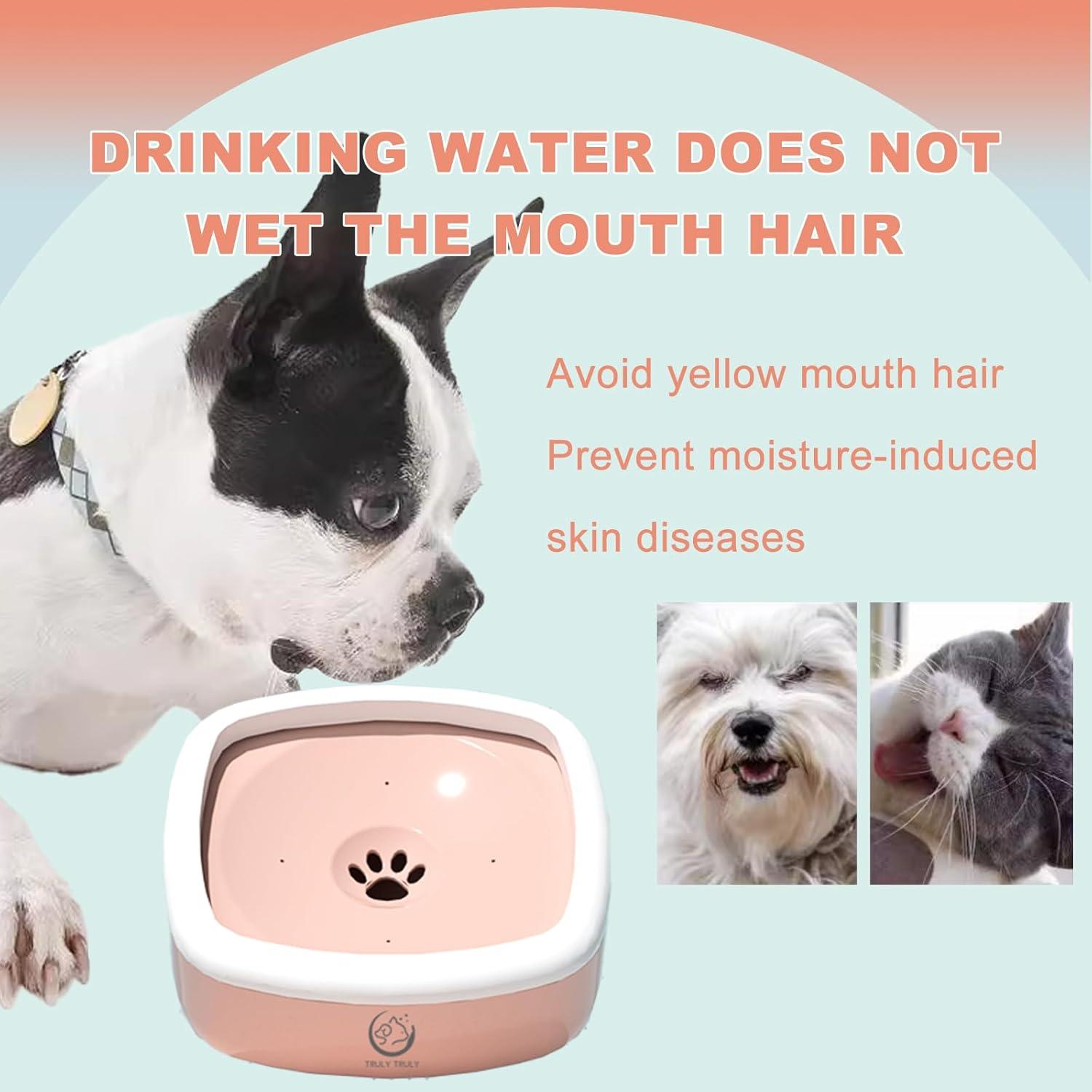 Cuenco de Agua para Mascotas Truly Truly 1L Rosa Antideslizante