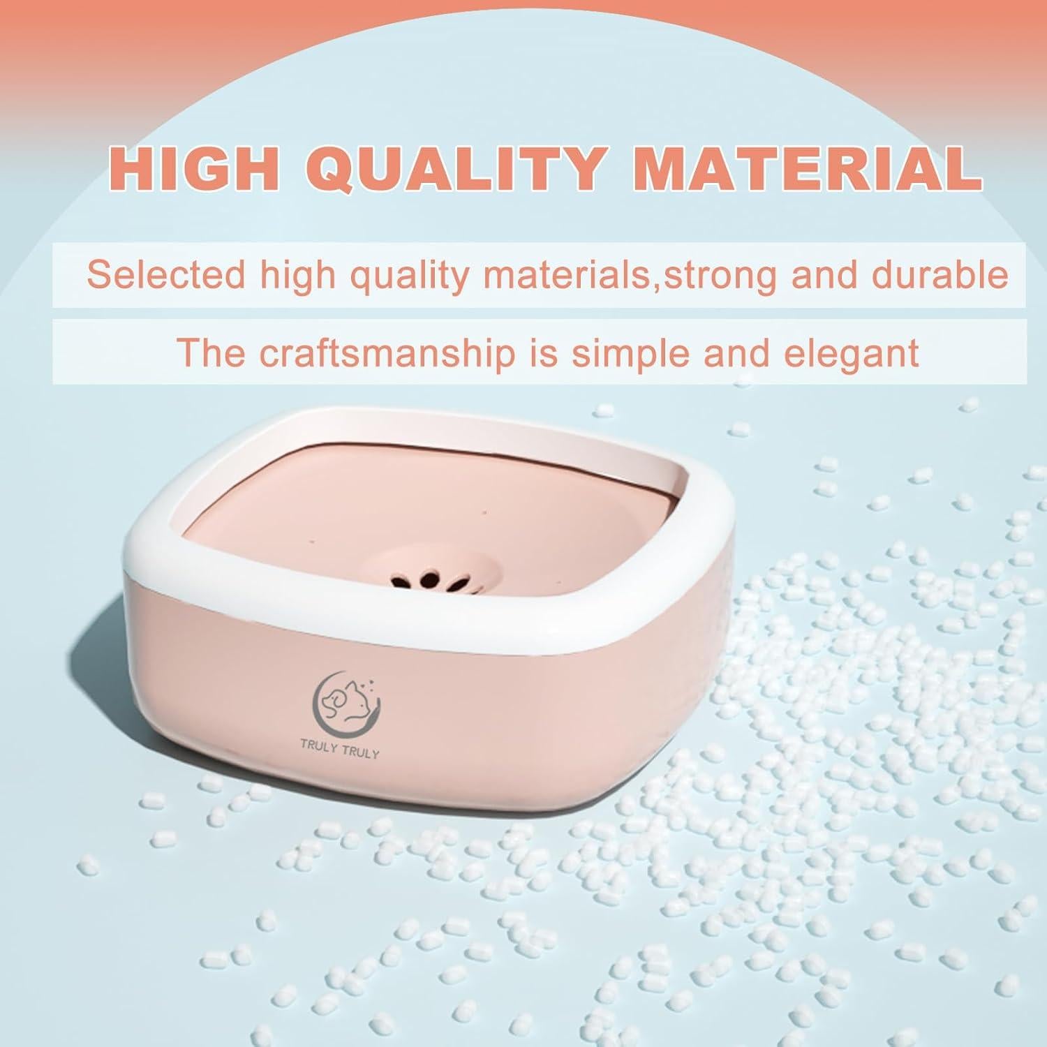 Cuenco de Agua para Mascotas Truly Truly 1L Rosa Antideslizante