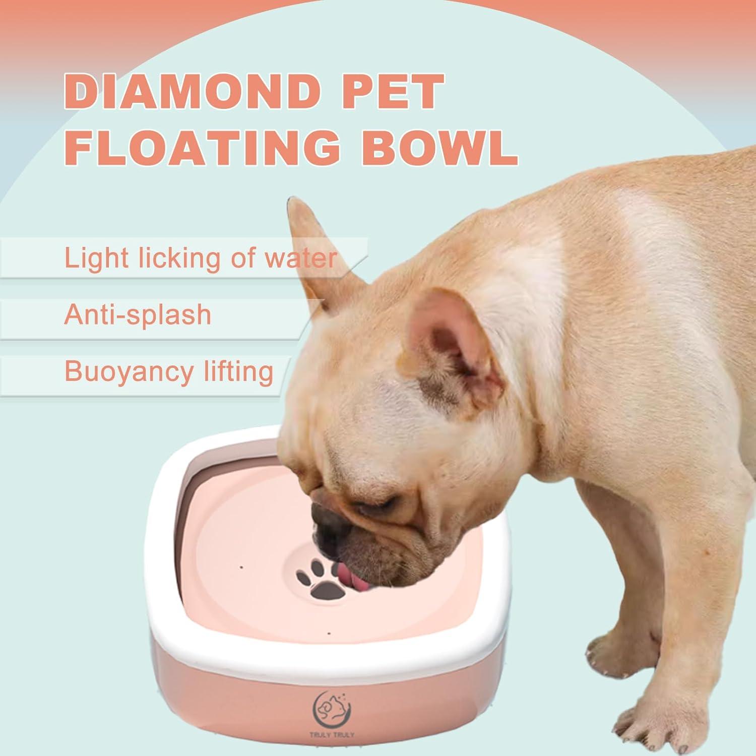 Cuenco de Agua para Mascotas Truly Truly 1L Rosa Antideslizante