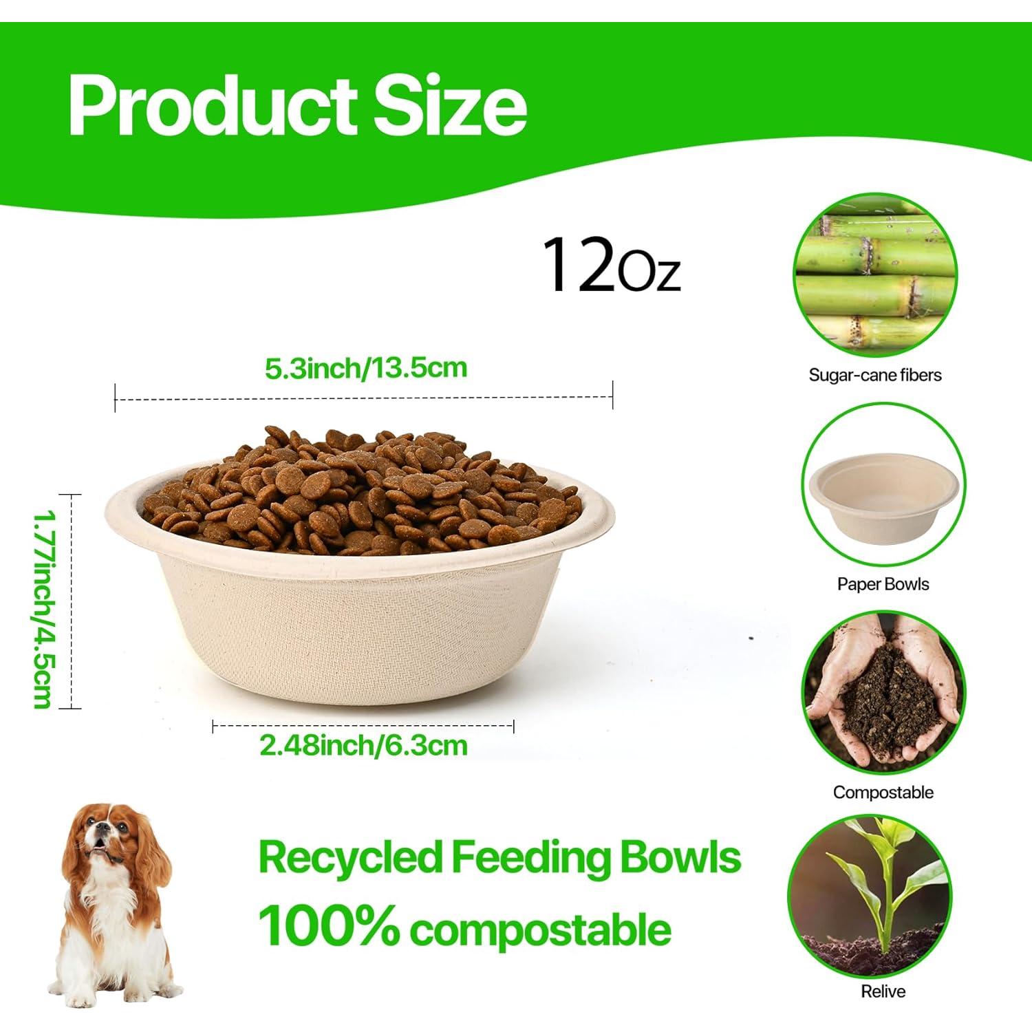 Cuencos desechables para mascotas DTKLPQ 50 piezas 350ml