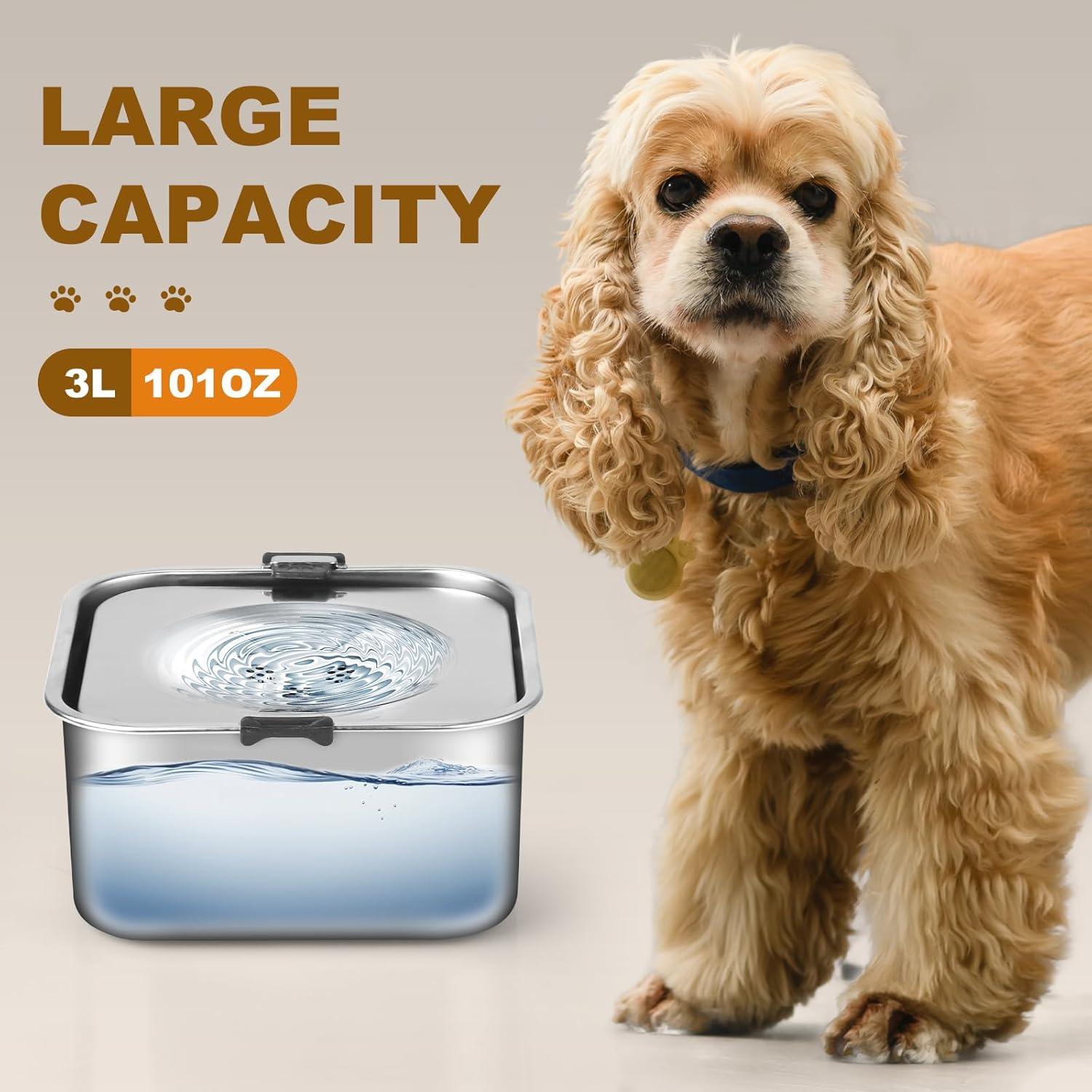 Cuenco de Agua para Perros LQPBDFDC 3L Antideslizante