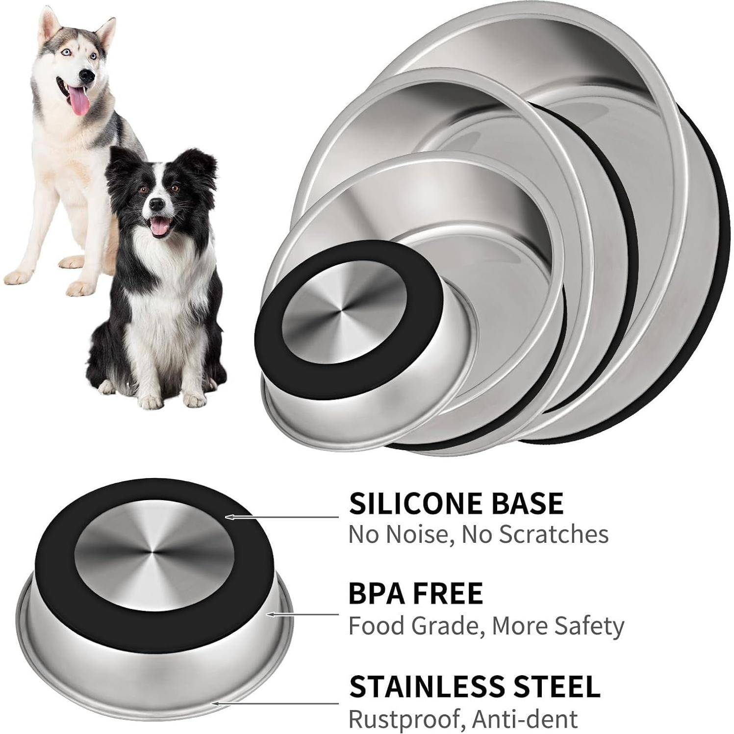 Set de 2 tazones de acero inoxidable Taglory 1.67L antideslizante