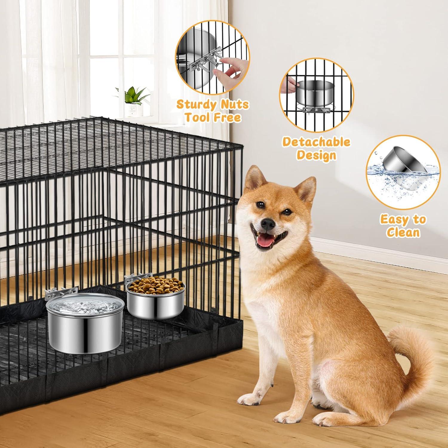 Cuencos de Perro ShineMe Acero Inoxidable 1.5L y 0.9L Antiderrame