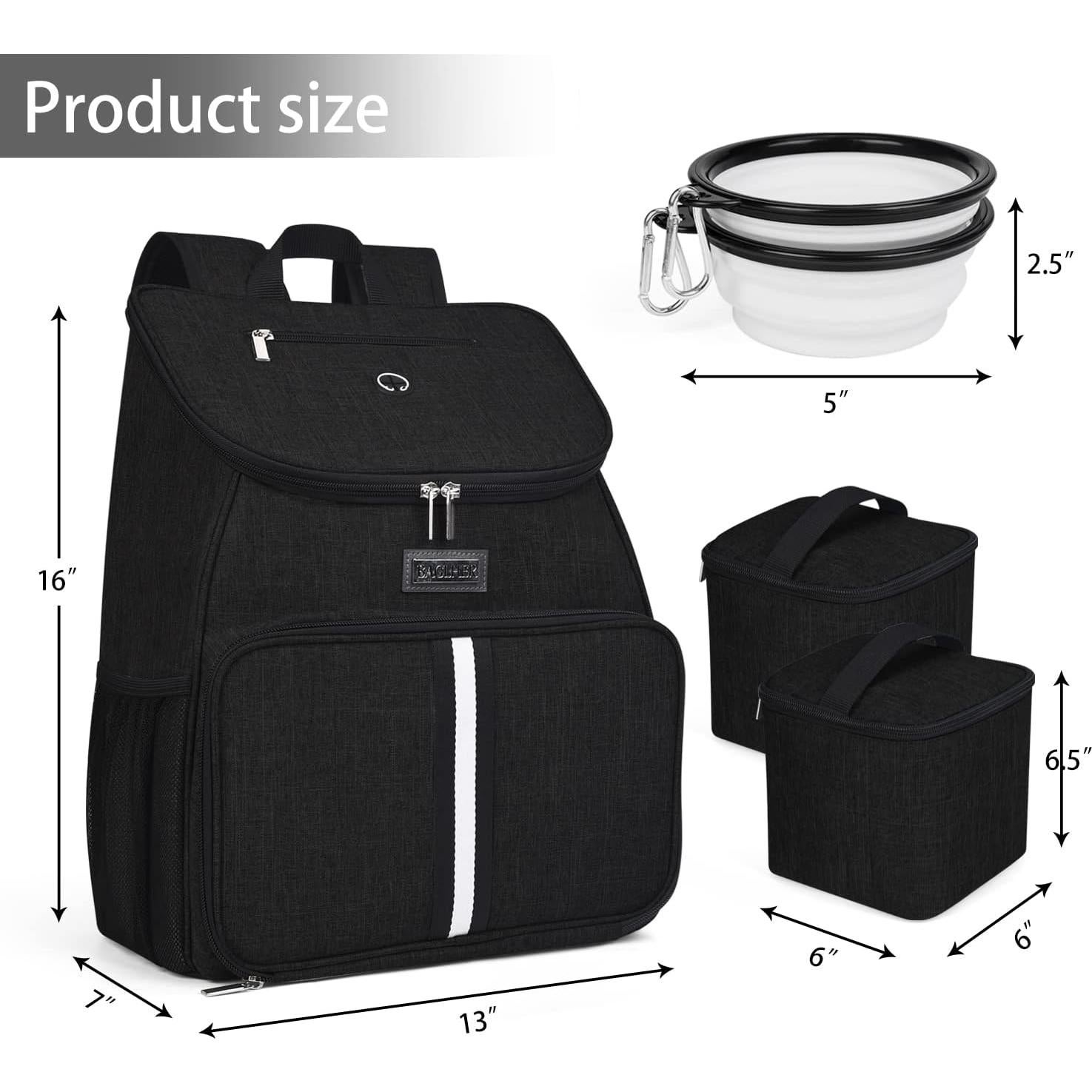 Mochila de Viaje para Perros BAGLHER Negra, 33x18x41 cm