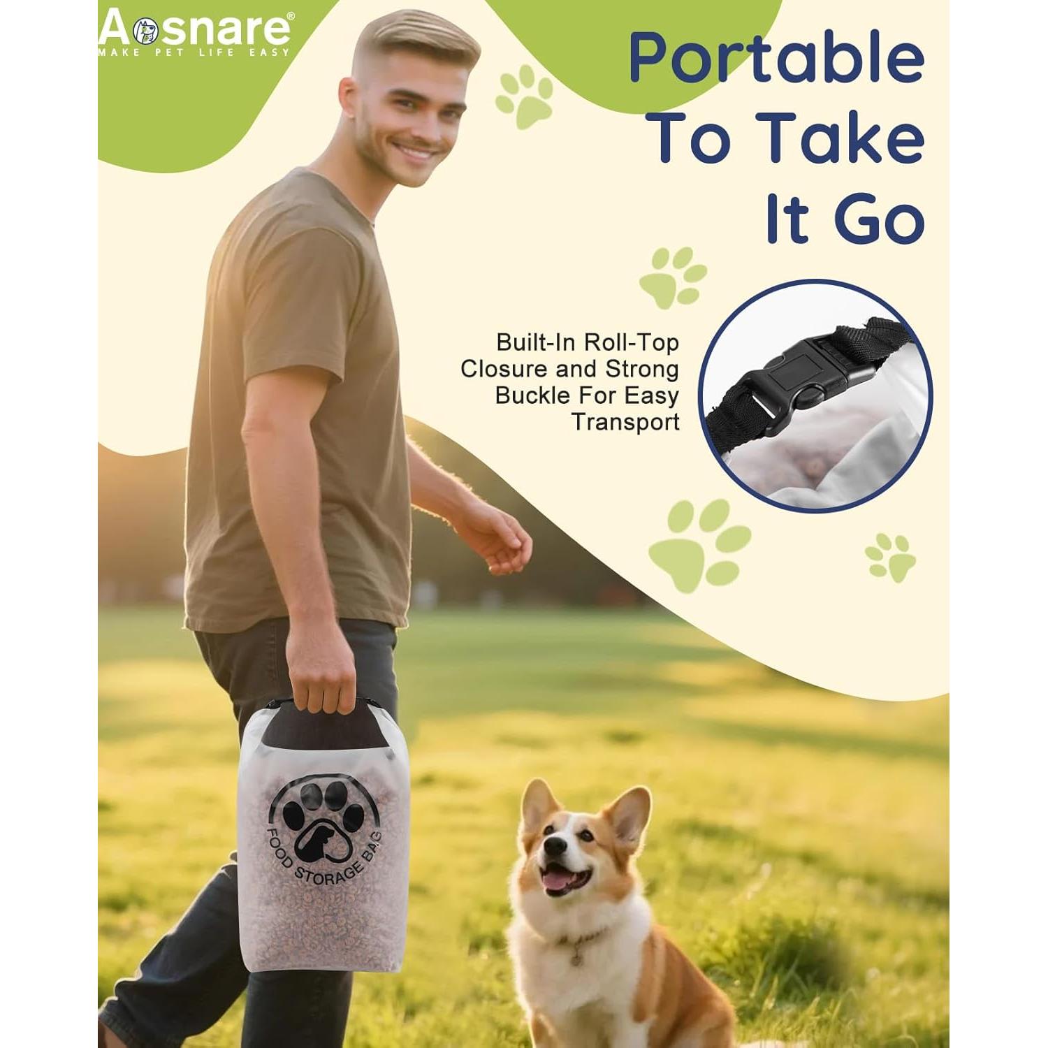 Bolsa de Almacenamiento para Comida de Mascotas Aosnare 14 Tazas