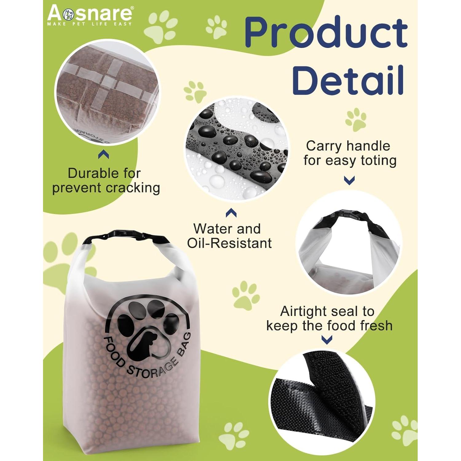 Bolsa de Almacenamiento para Comida de Mascotas Aosnare 14 Tazas