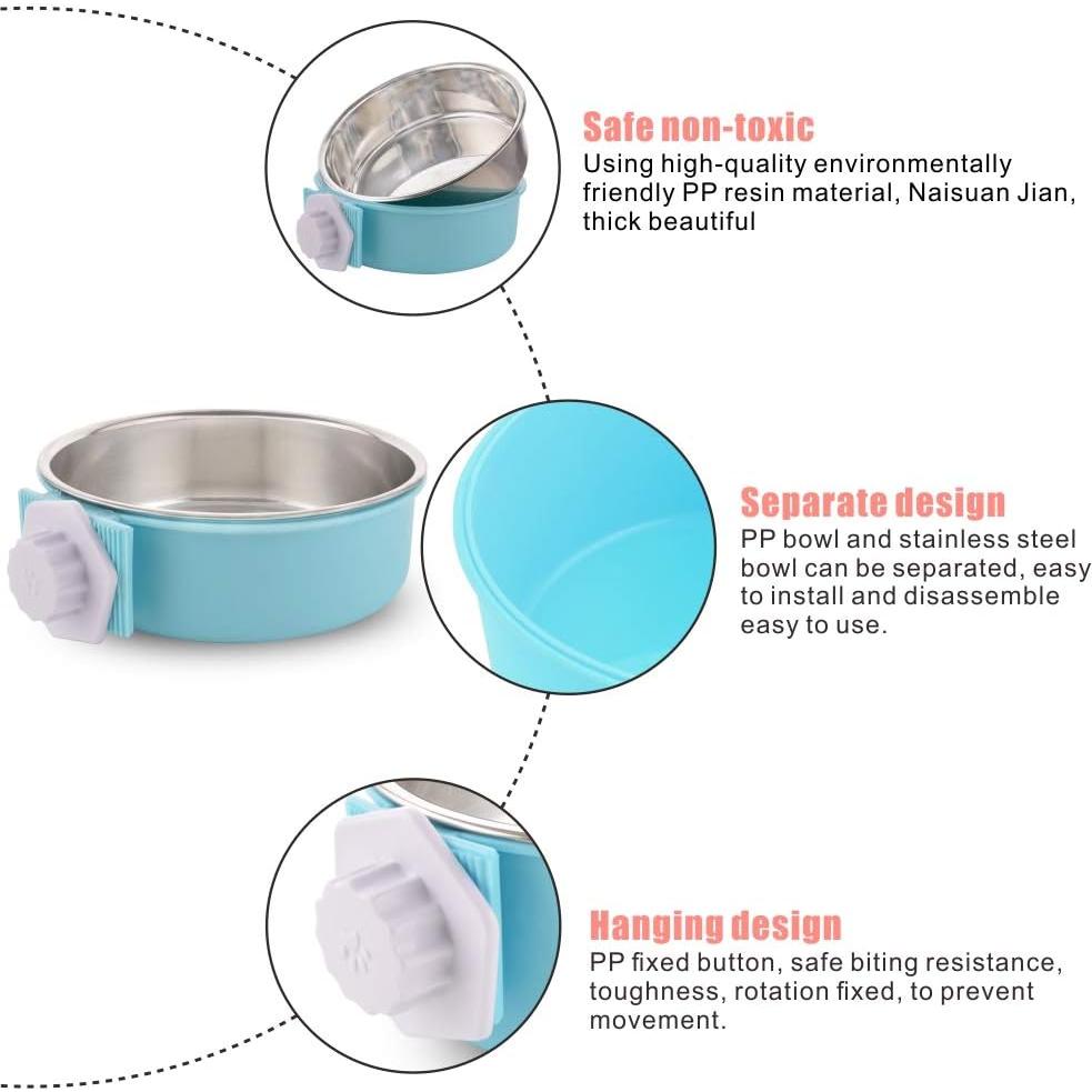 Cuenco Colgante para Perro Grande Guardians Acero Inoxidable Azul