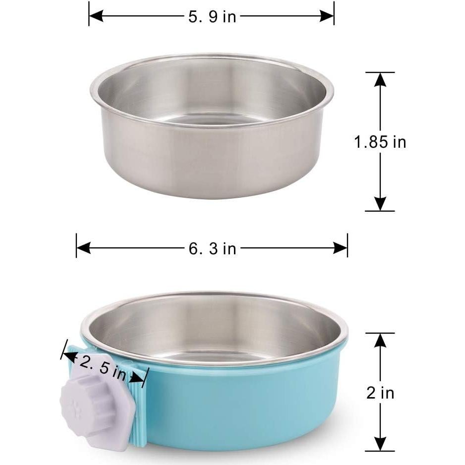 Cuenco Colgante para Perro Grande Guardians Acero Inoxidable Azul