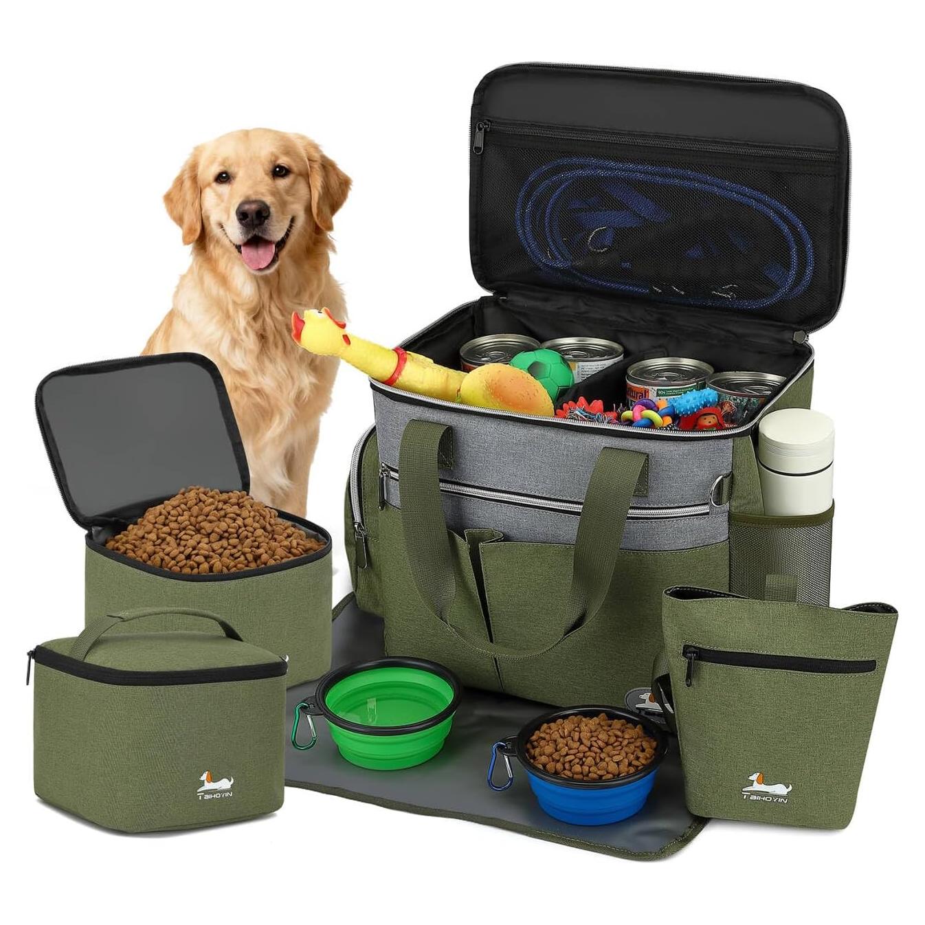 Bolsa de Viaje para Perros TAIHOYIN con Cuencos y Contenedores