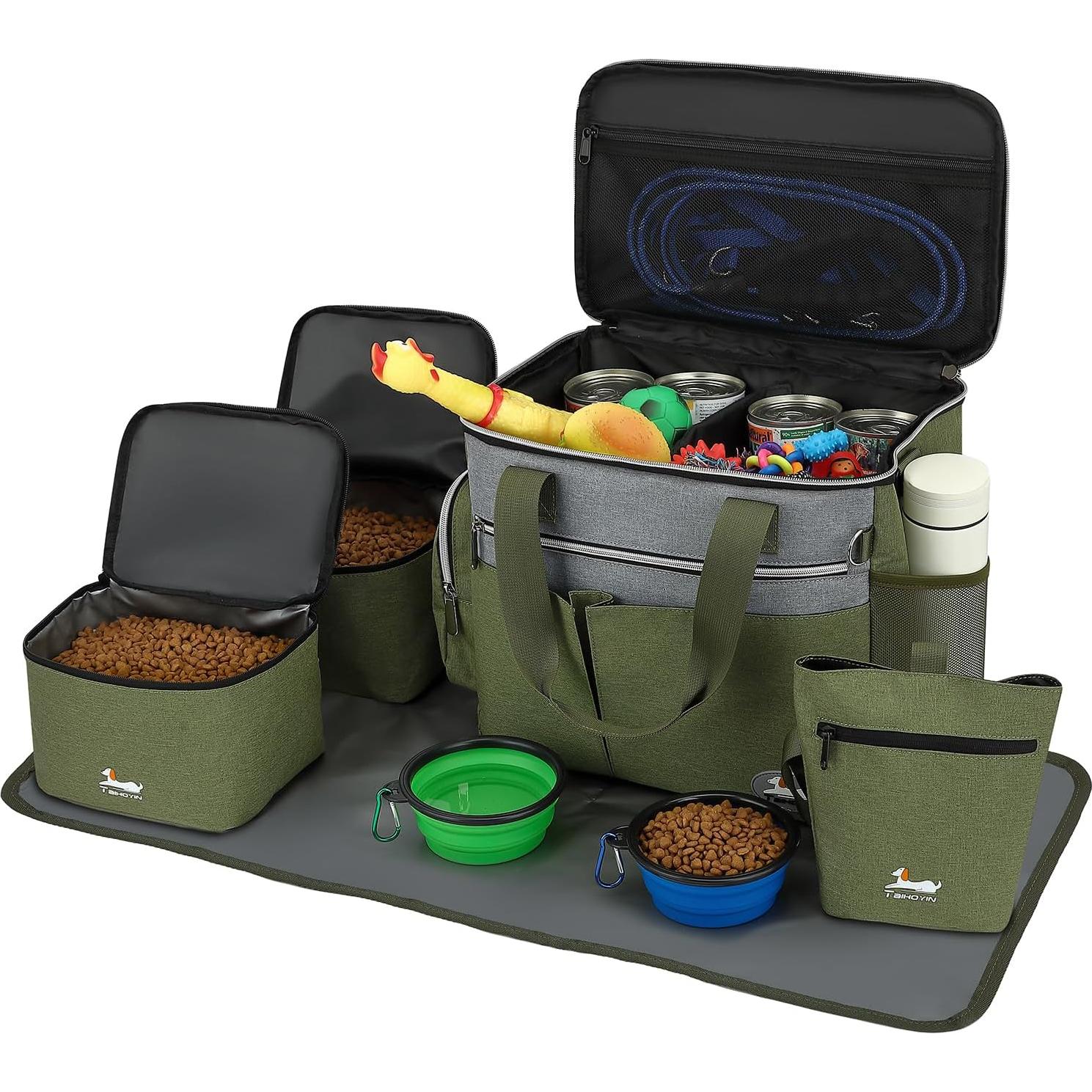 Bolsa de Viaje para Perros TAIHOYIN con Cuencos y Contenedores