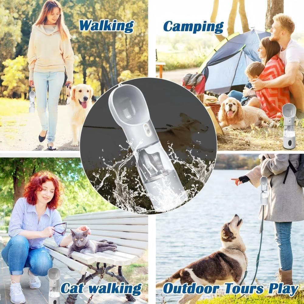 Botella de Agua 4-en-1 Seal Nest para Perros y Gatos - Portátil
