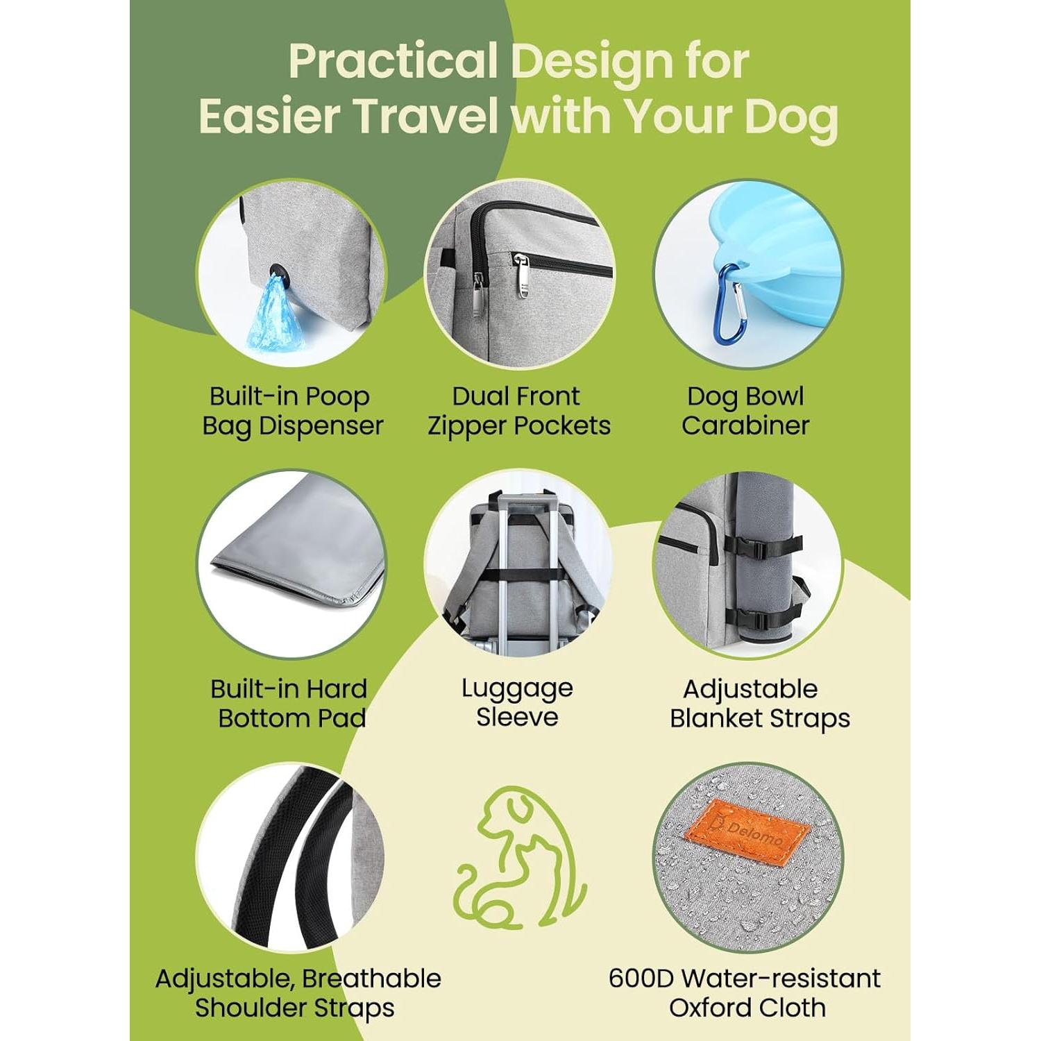 Bolsa de Viaje para Perros DELOMO 25L Aprobada por Aerolíneas