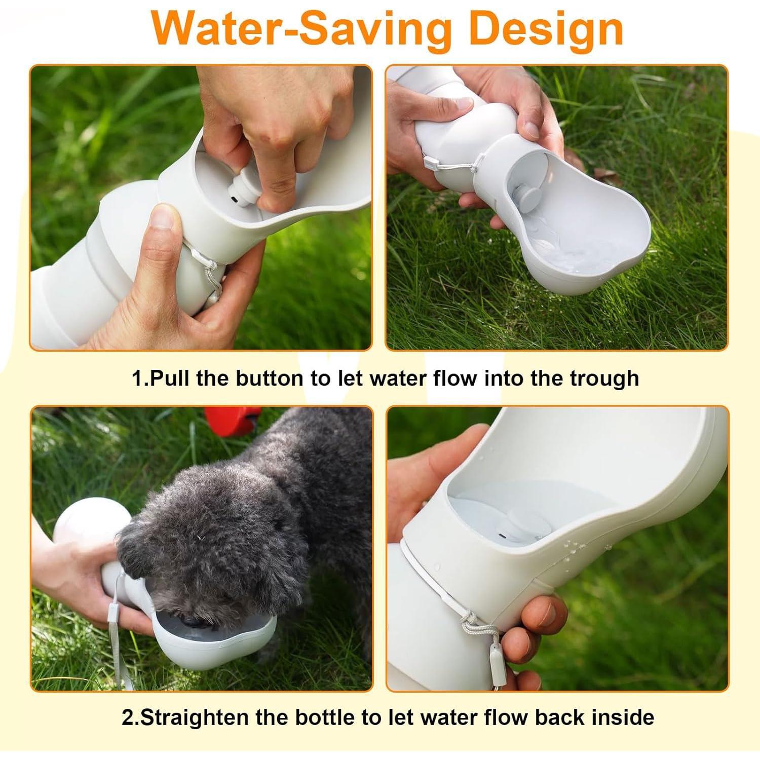 Botella de Agua Plegable para Perros Velupet 550ml Gris