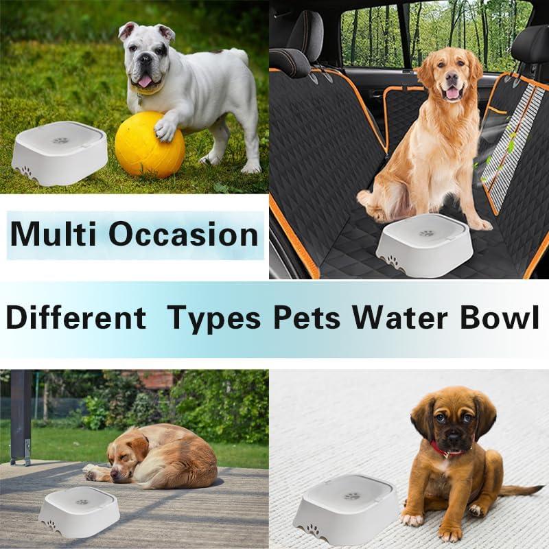 Tazón de Agua para Mascotas Poksolfy 1L Sin Derrames Blanco