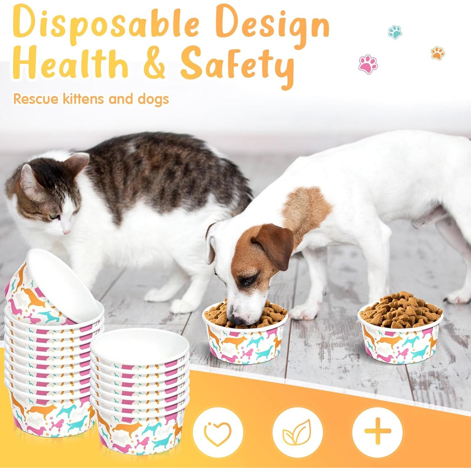 Cuencos Desechables para Perros Mifoci 100 Pcs 355 ml