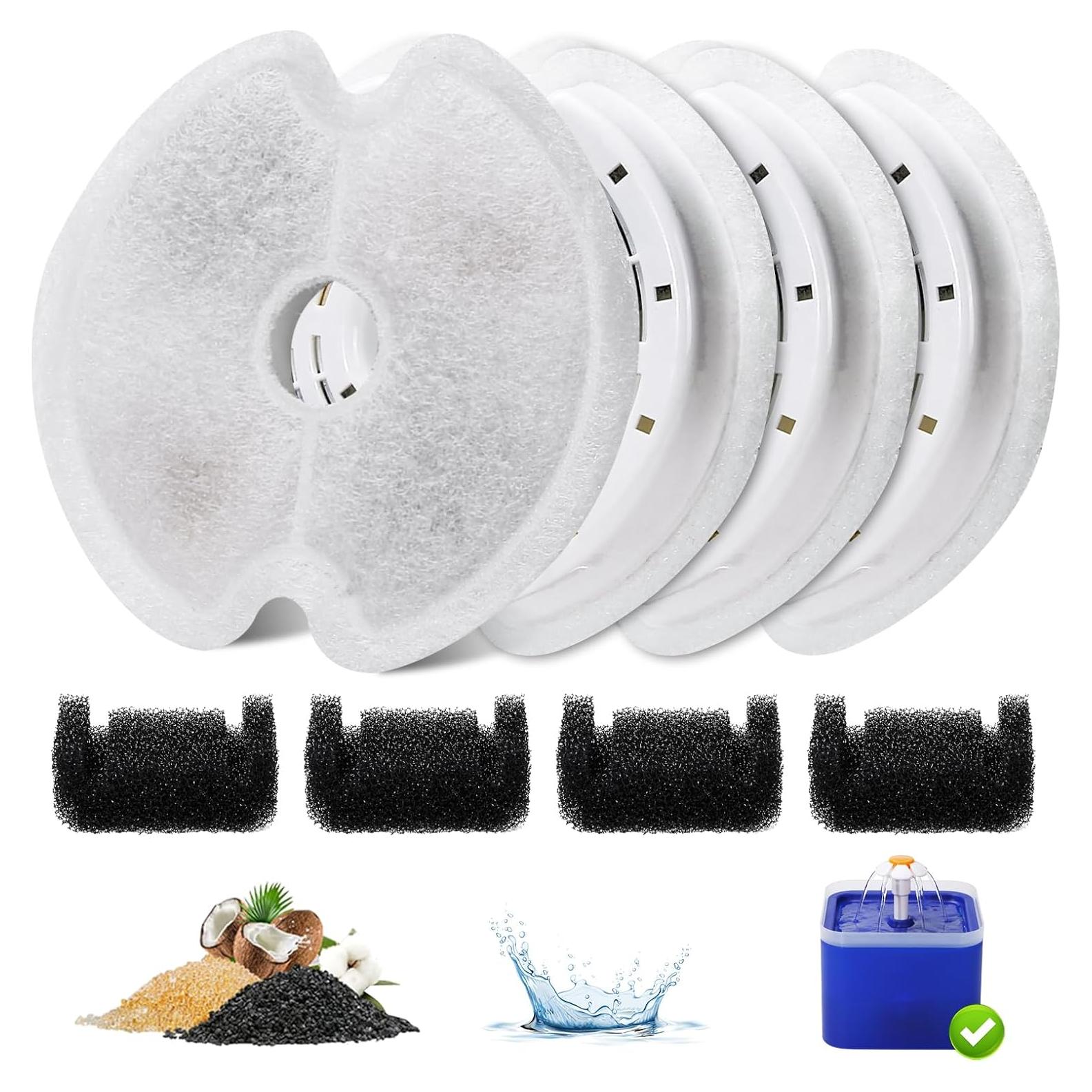 Filtros de agua para gatos EZMioo 4-Pack con carbón activado