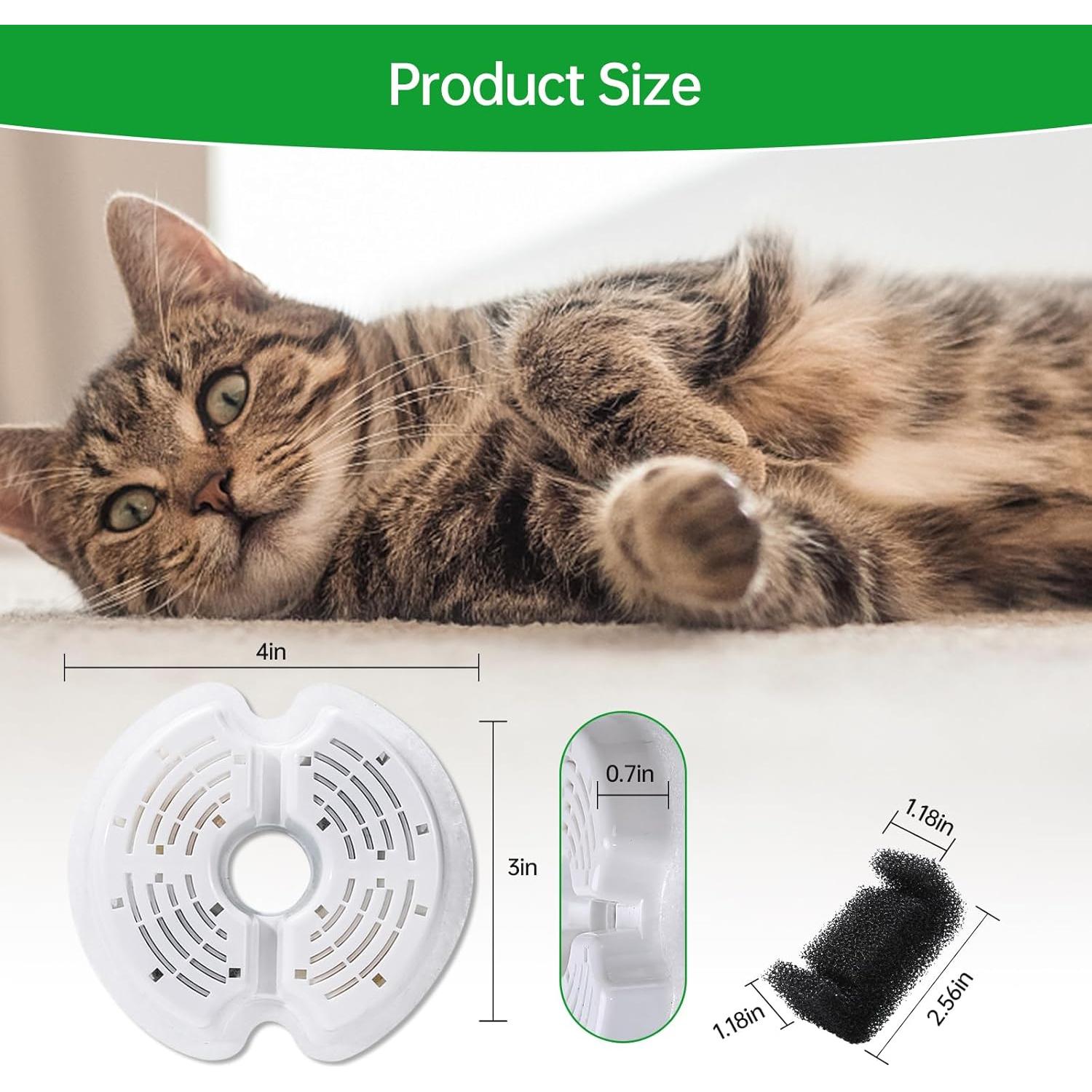 Filtros de agua para gatos EZMioo 4-Pack con carbón activado