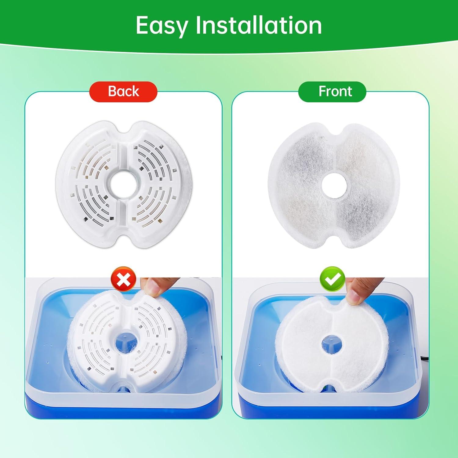 Filtros de agua para gatos EZMioo 4-Pack con carbón activado