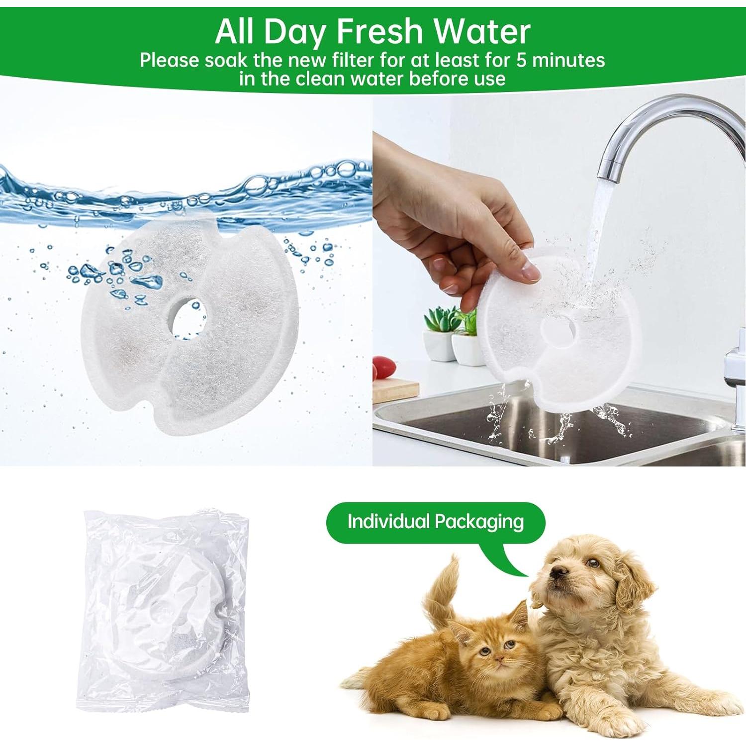 Filtros de agua para gatos EZMioo 4-Pack con carbón activado