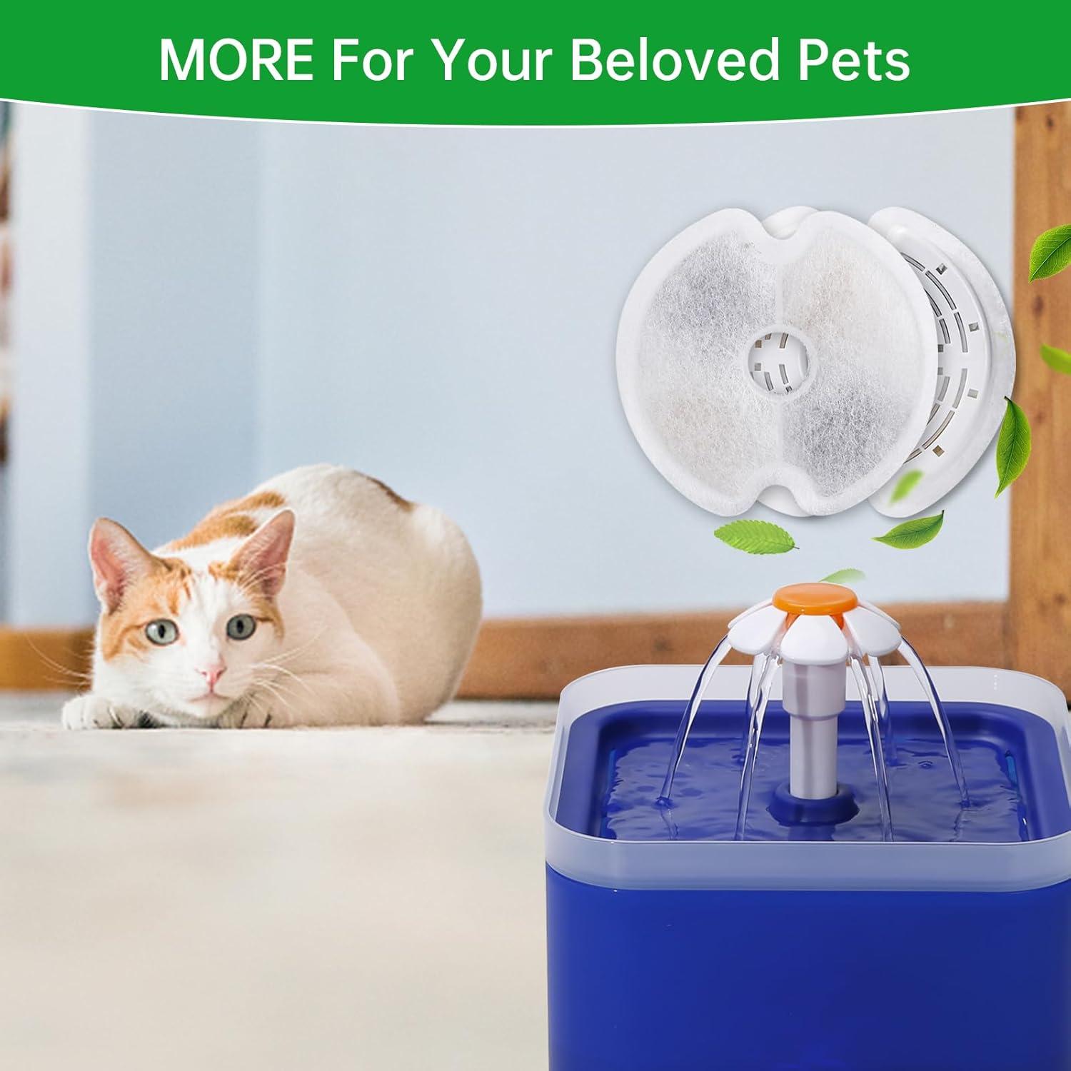 Filtros de agua para gatos EZMioo 4-Pack con carbón activado